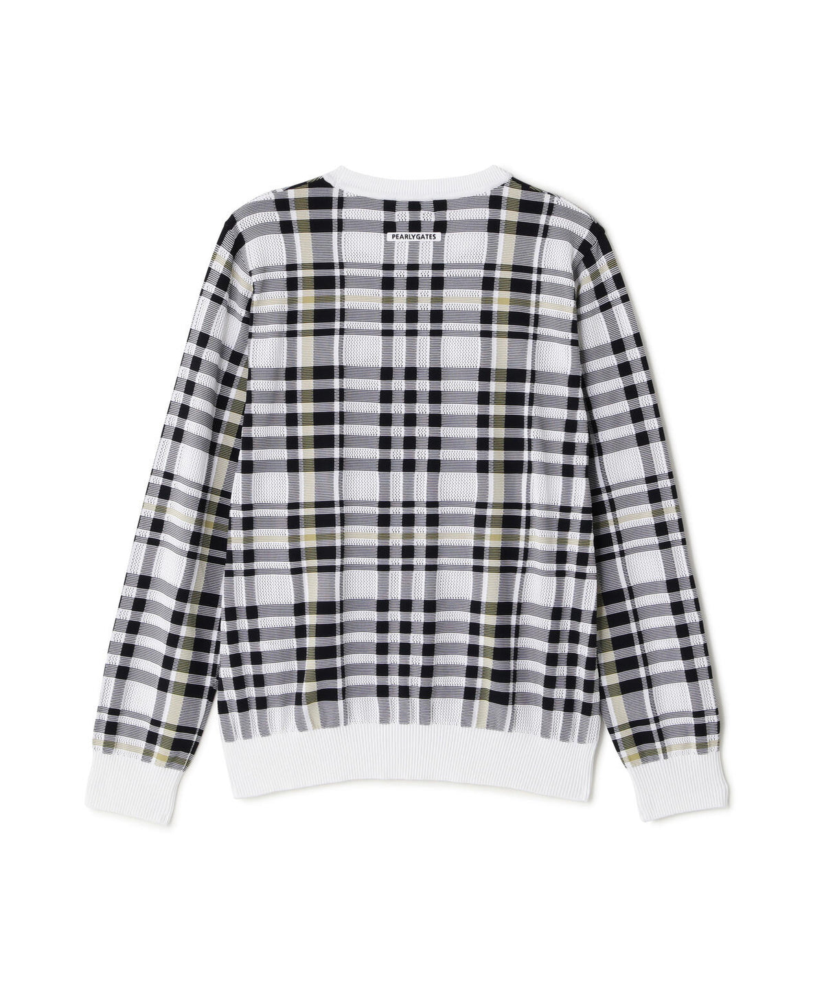 14Gメッシュクルーネックニットプルオーバー ＜チェック柄＞ (MENS)　