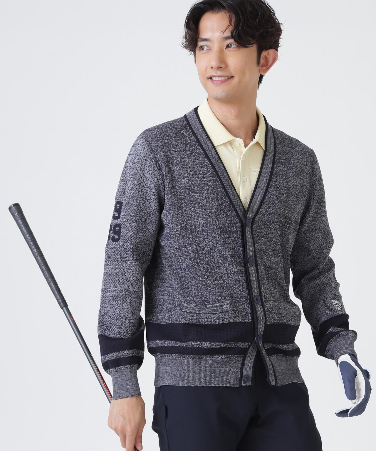 12GVネックニットカーディガン ＜メッシュ柄＞ (MENS) | PEARLY GATES