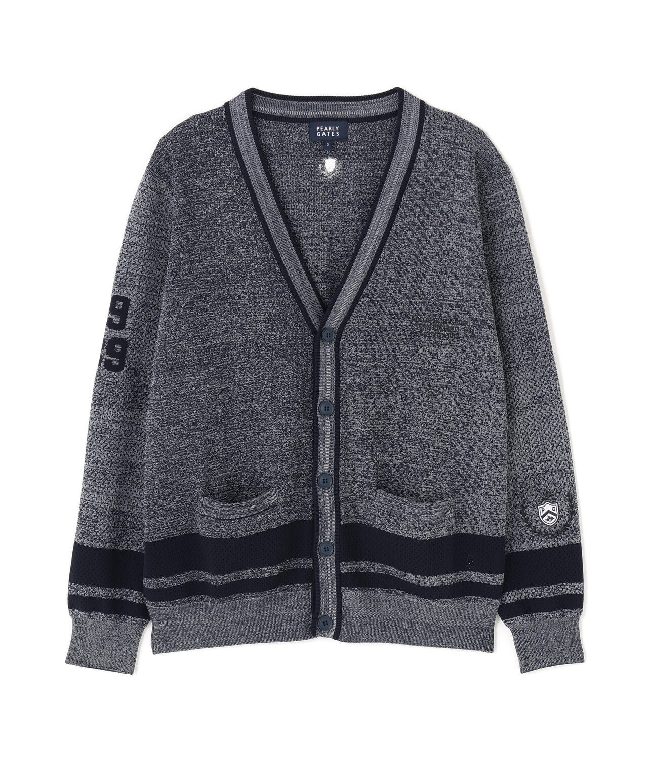 12GVネックニットカーディガン ＜メッシュ柄＞ (MENS)