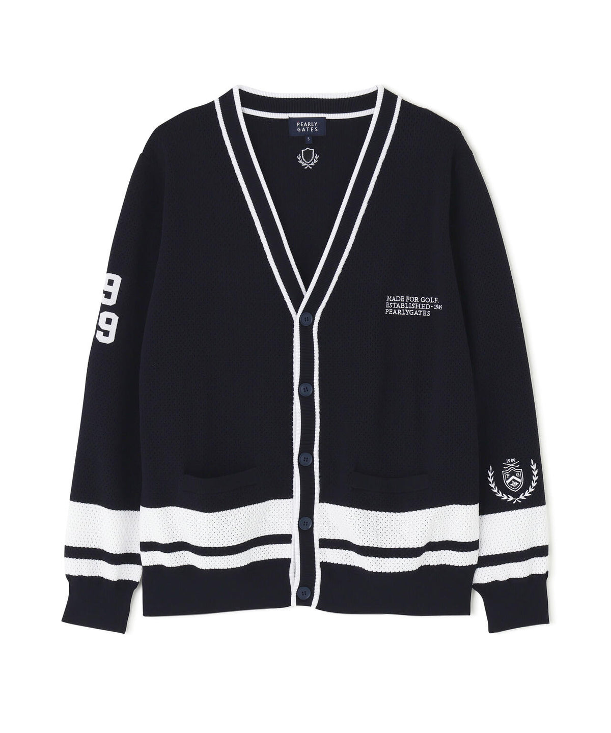 12GVネックニットカーディガン ＜メッシュ柄＞ (MENS)