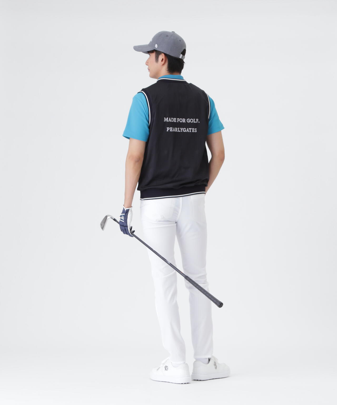 リバーシブルVネックニットベスト ＜エンブレム総柄＞ (MENS) | PEARLY