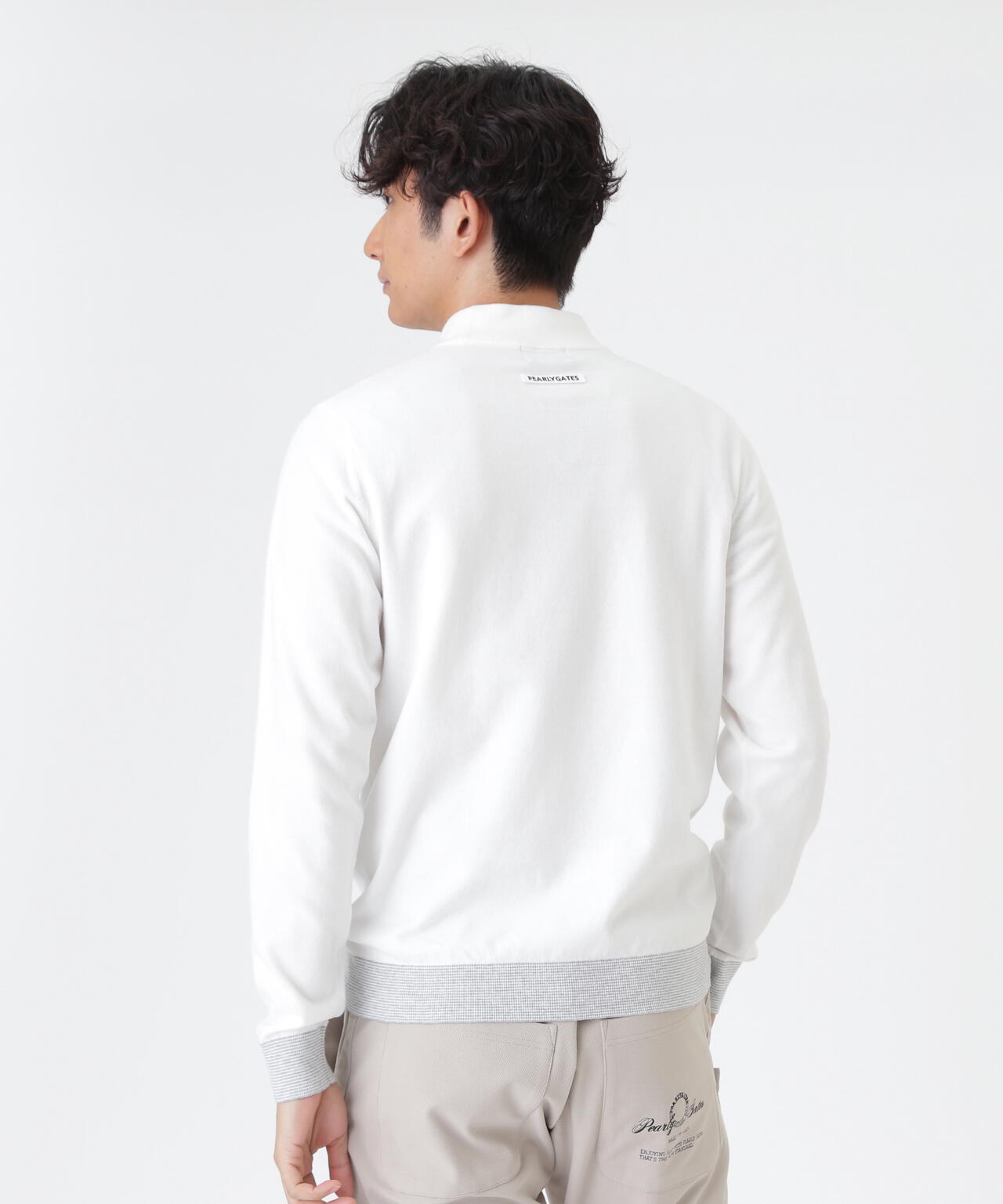 14G天竺カシミヤタッチモックネックニットプルオーバー (MENS