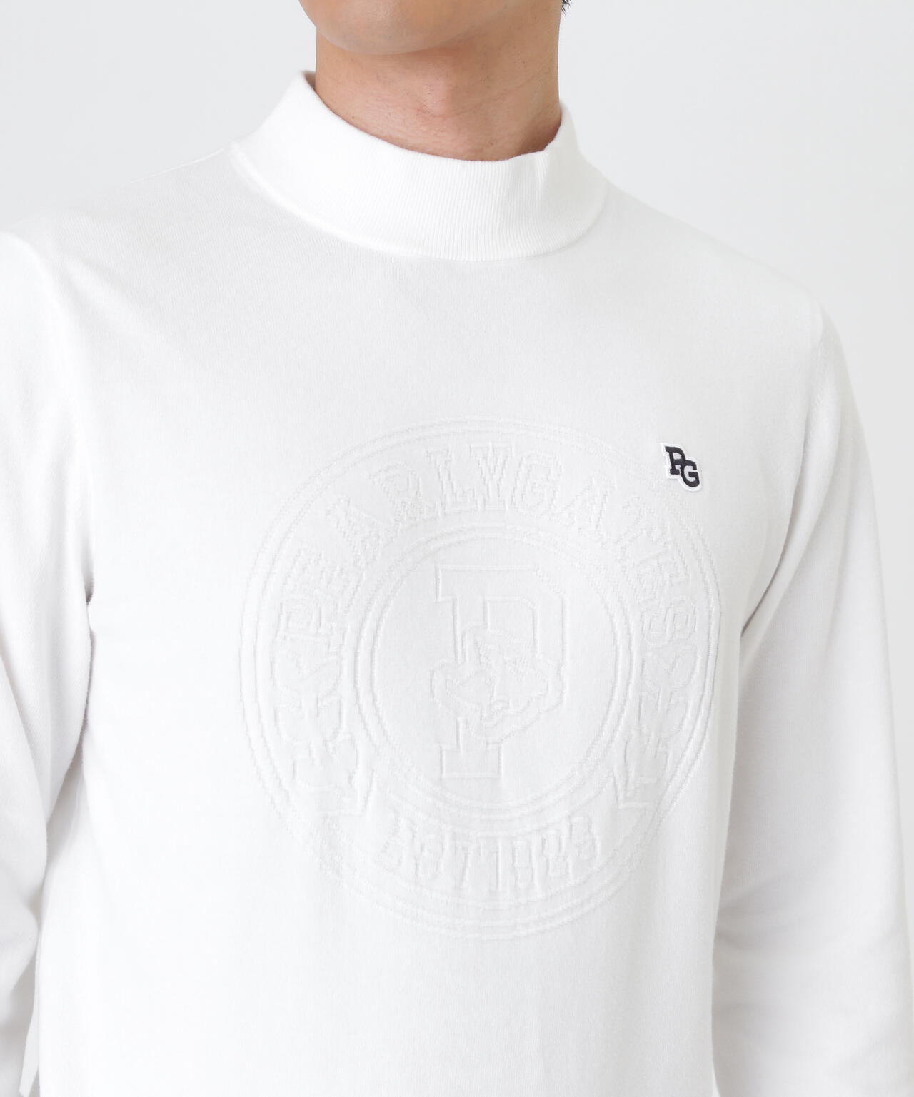 14G天竺カシミヤタッチモックネックニットプルオーバー (MENS