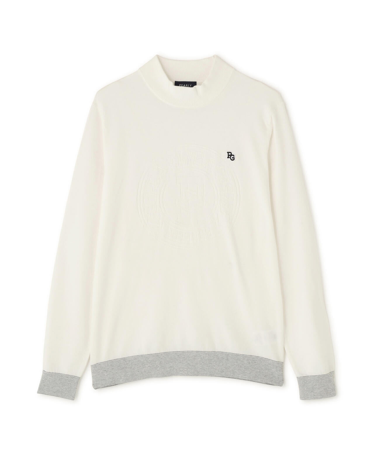 14G天竺カシミヤタッチモックネックニットプルオーバー (MENS