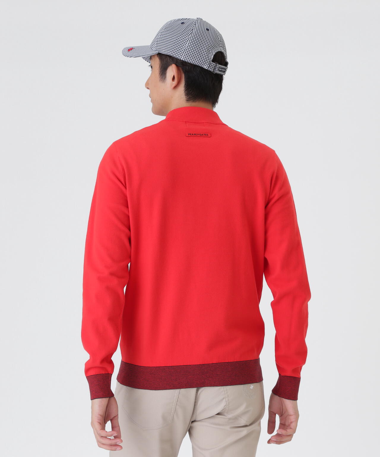14G天竺カシミヤタッチモックネックニットプルオーバー (MENS