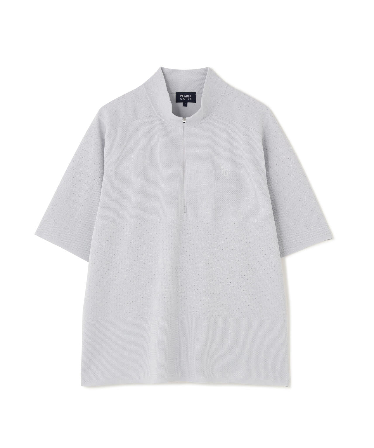 16GメッシュWJQ半袖ハーフジップニットプルオーバー (MENS) | PEARLY