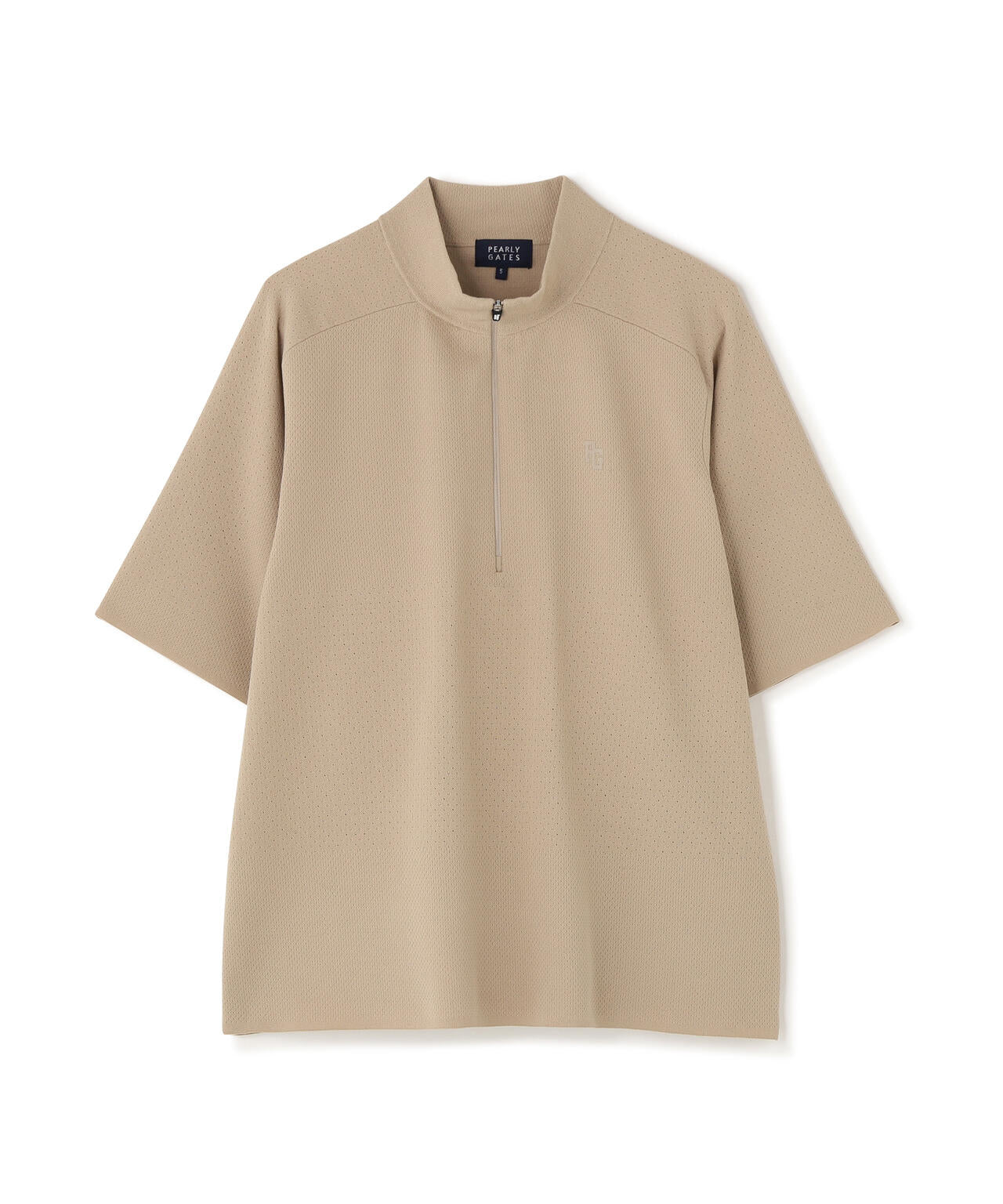 16GメッシュWJQ半袖ハーフジップニットプルオーバー (MENS) | PEARLY