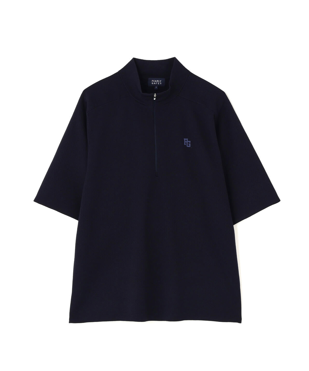 16GメッシュWJQ半袖ハーフジップニットプルオーバー (MENS) | PEARLY