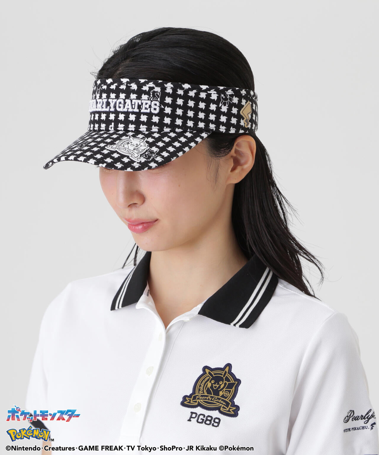 PEARLYGATES×Pokémon] ポケモン 千鳥柄ツイルバイザー (UNISEX