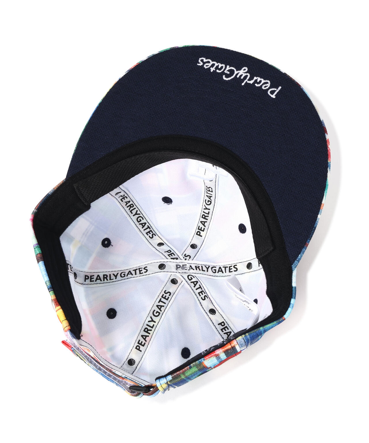 パッチワークチェック柄フラットブリムキャップ (UNISEX)