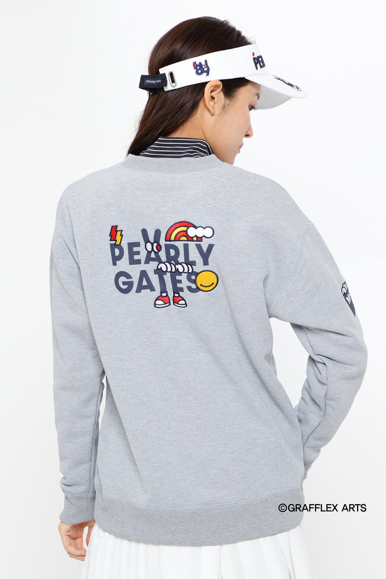 どうしちゃったPG 裏毛クルーネックスウェットプルオーバー【PEARLY GATES | GRAFFLEX】