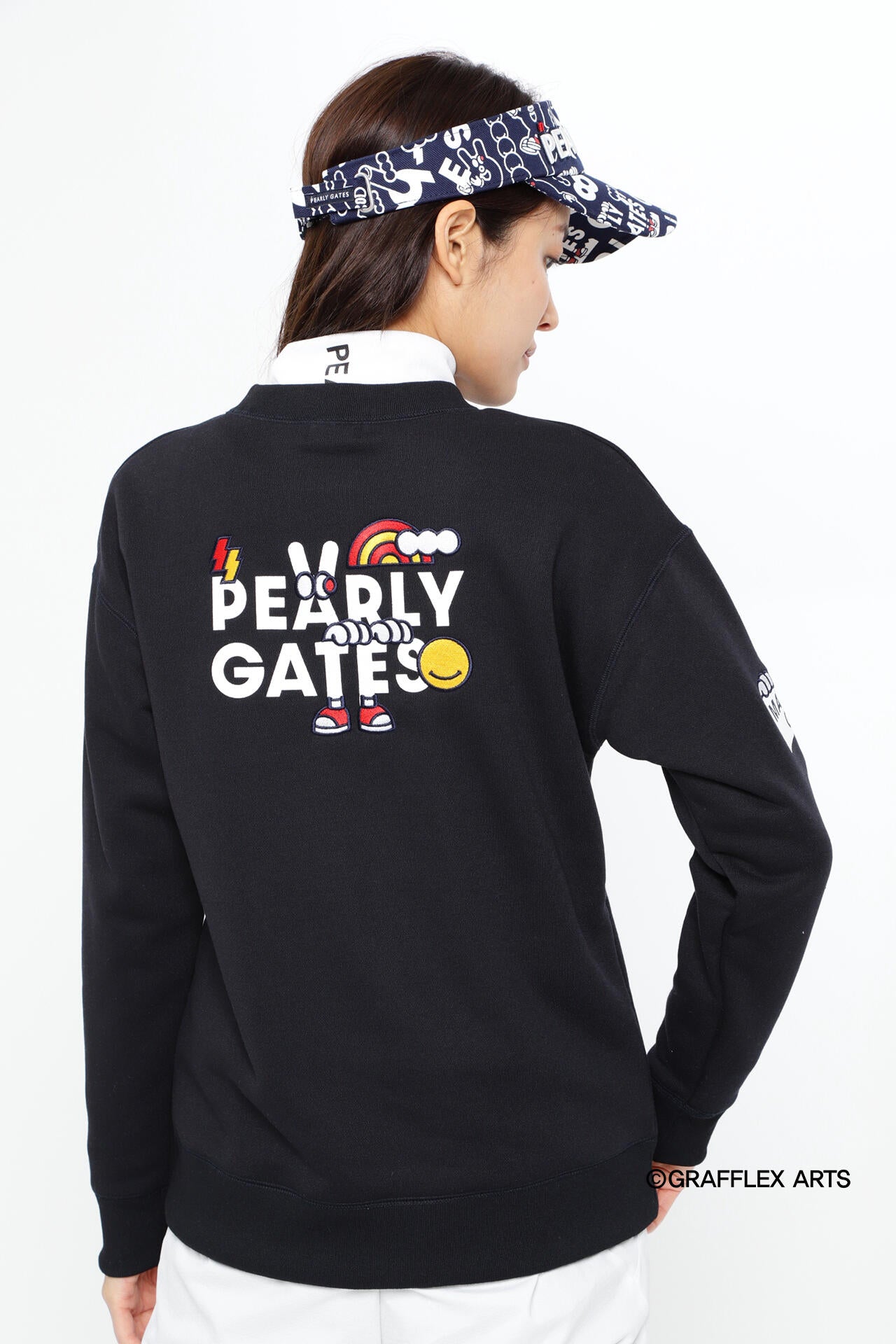 どうしちゃったPG 裏毛クルーネックスウェットプルオーバー【PEARLY GATES | GRAFFLEX】