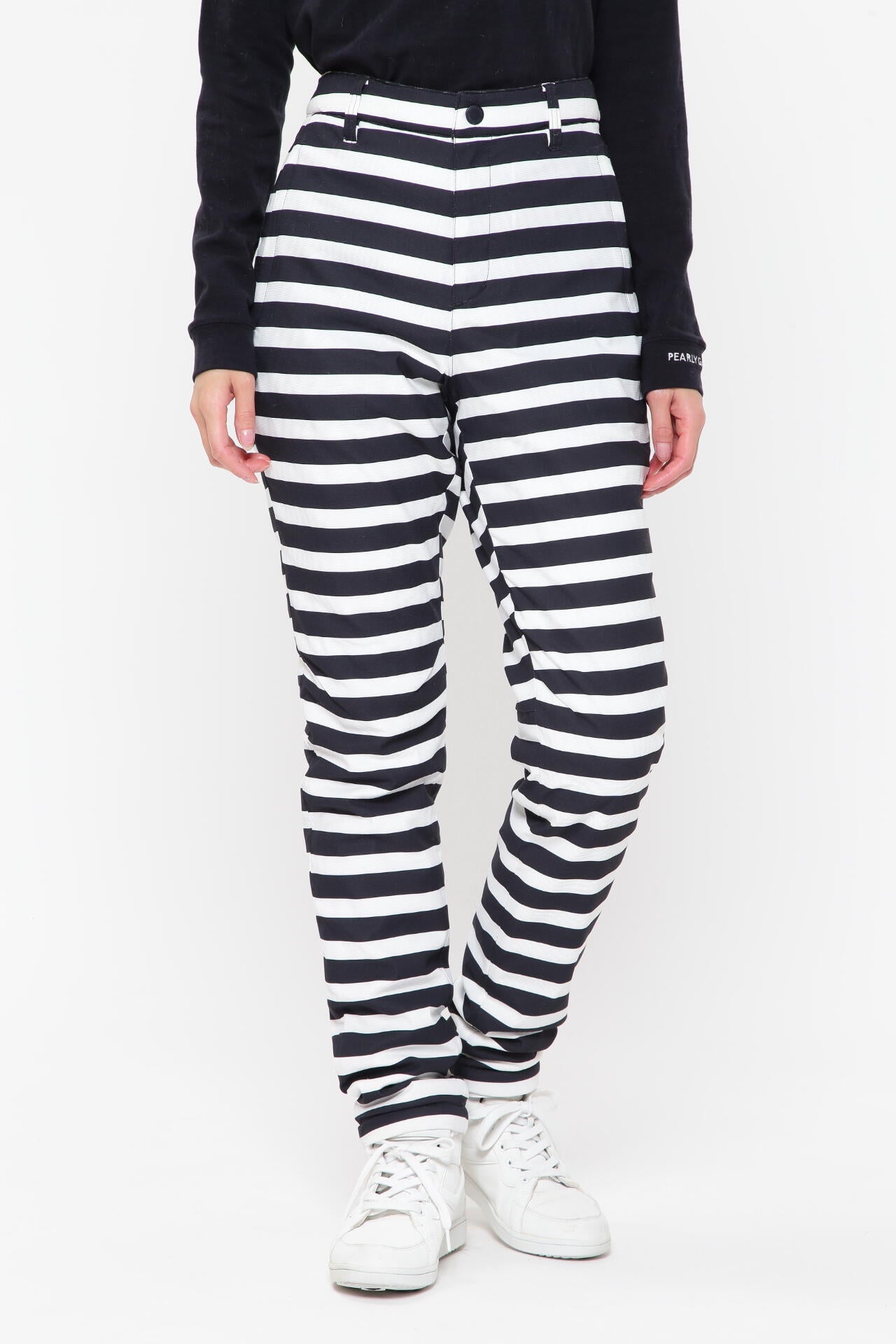 新品　PEARLY GATES ナイロンタスランストレッチグログラン中綿パンツ ナイロンタスランストレッチグログラン中綿パンツ ＜ボーダー柄