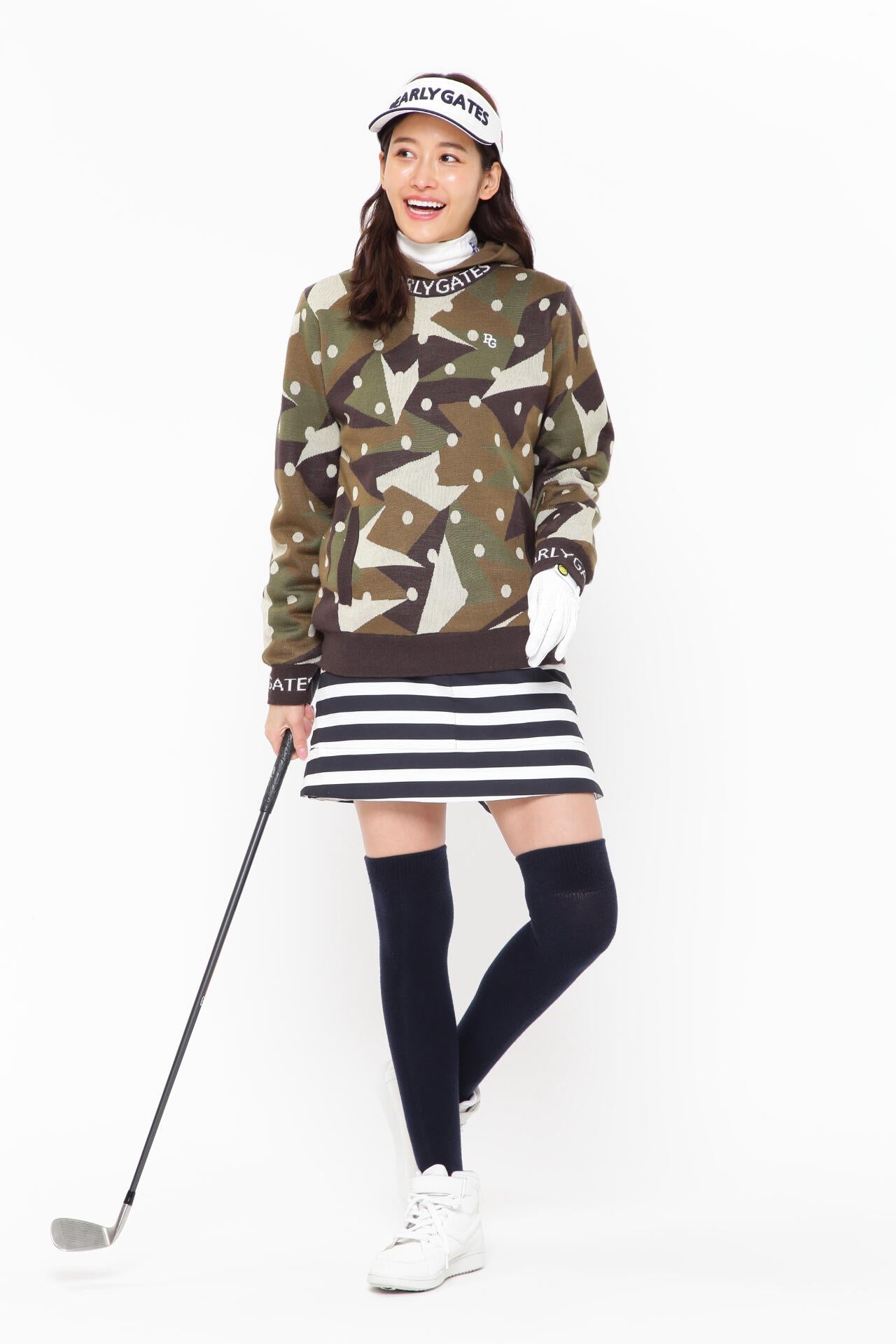 パーリーゲイツ ナイロンタスランストレッチドビー スカートサイズ0