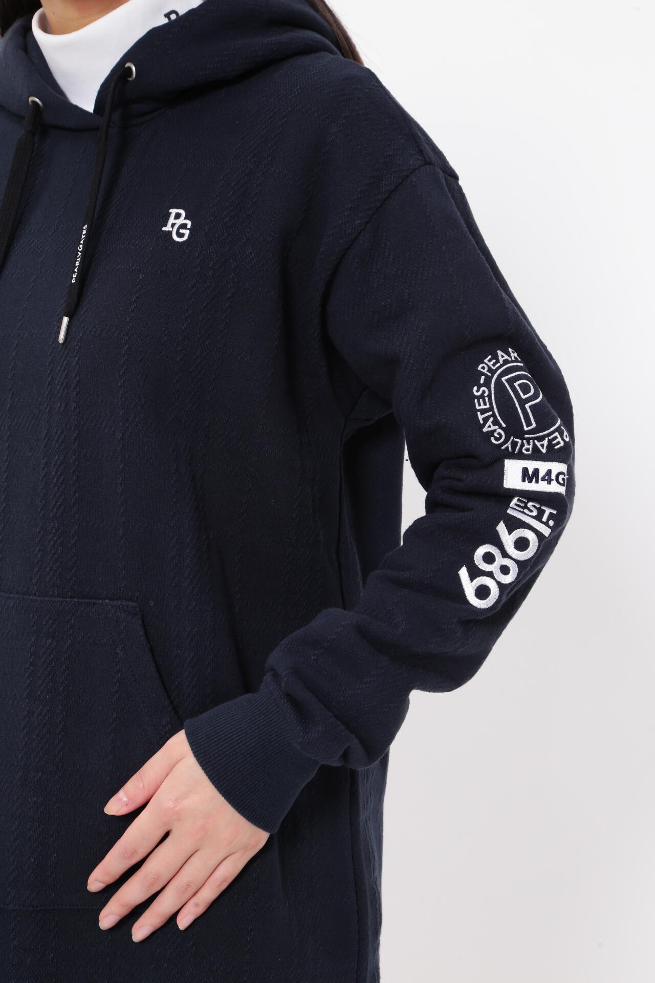 コットン裏毛ジャガード フーディワンピース | PEARLY GATES（パーリー