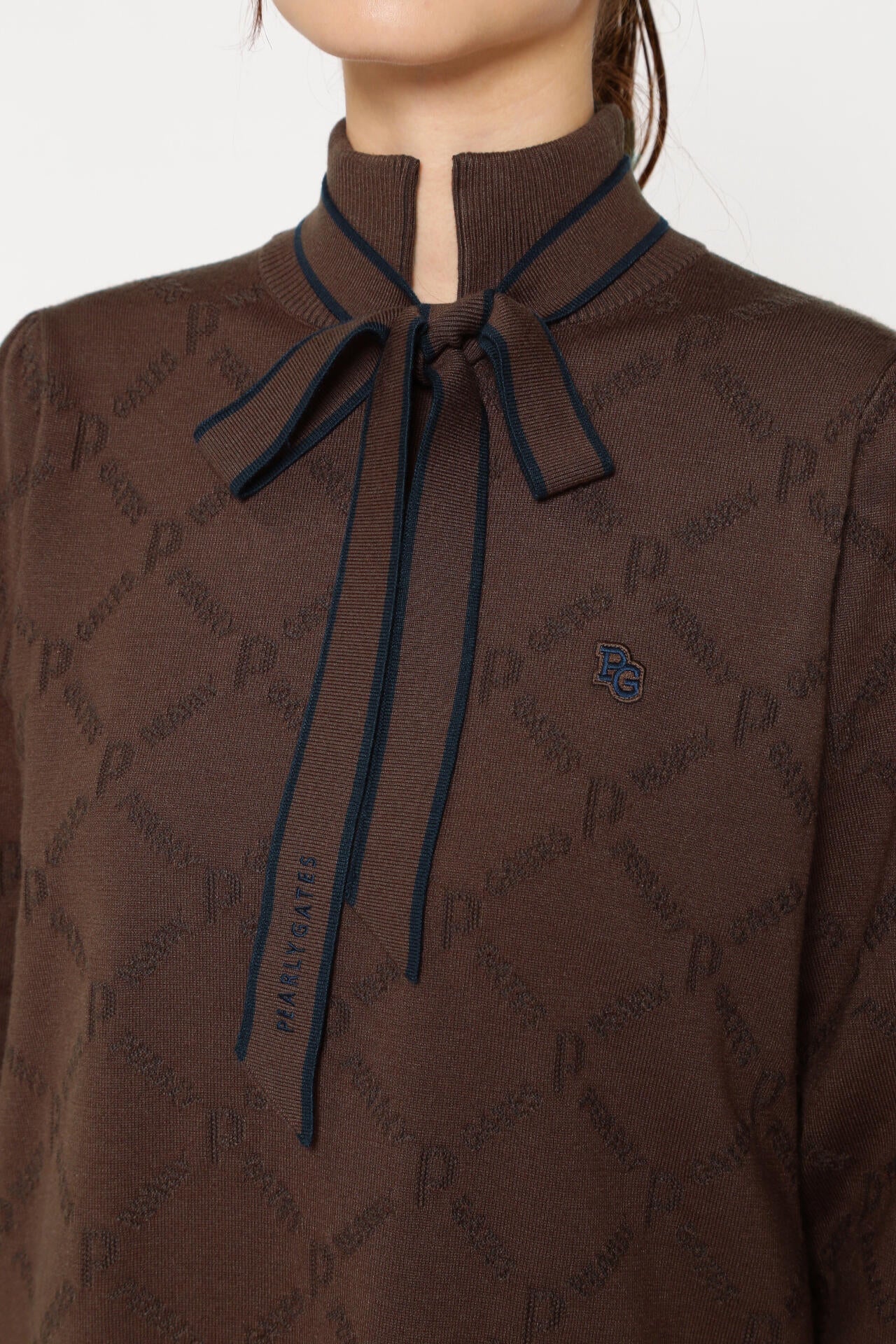 表裏カノコ地柄 起毛ストレッチ ニットワンピース ＜ダイヤロゴ柄