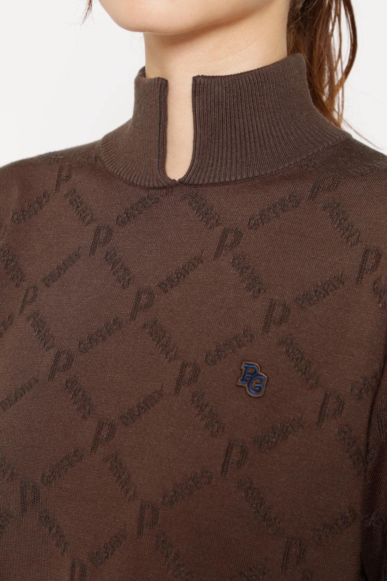 表裏カノコ地柄 起毛ストレッチ ニットワンピース ＜ダイヤロゴ柄