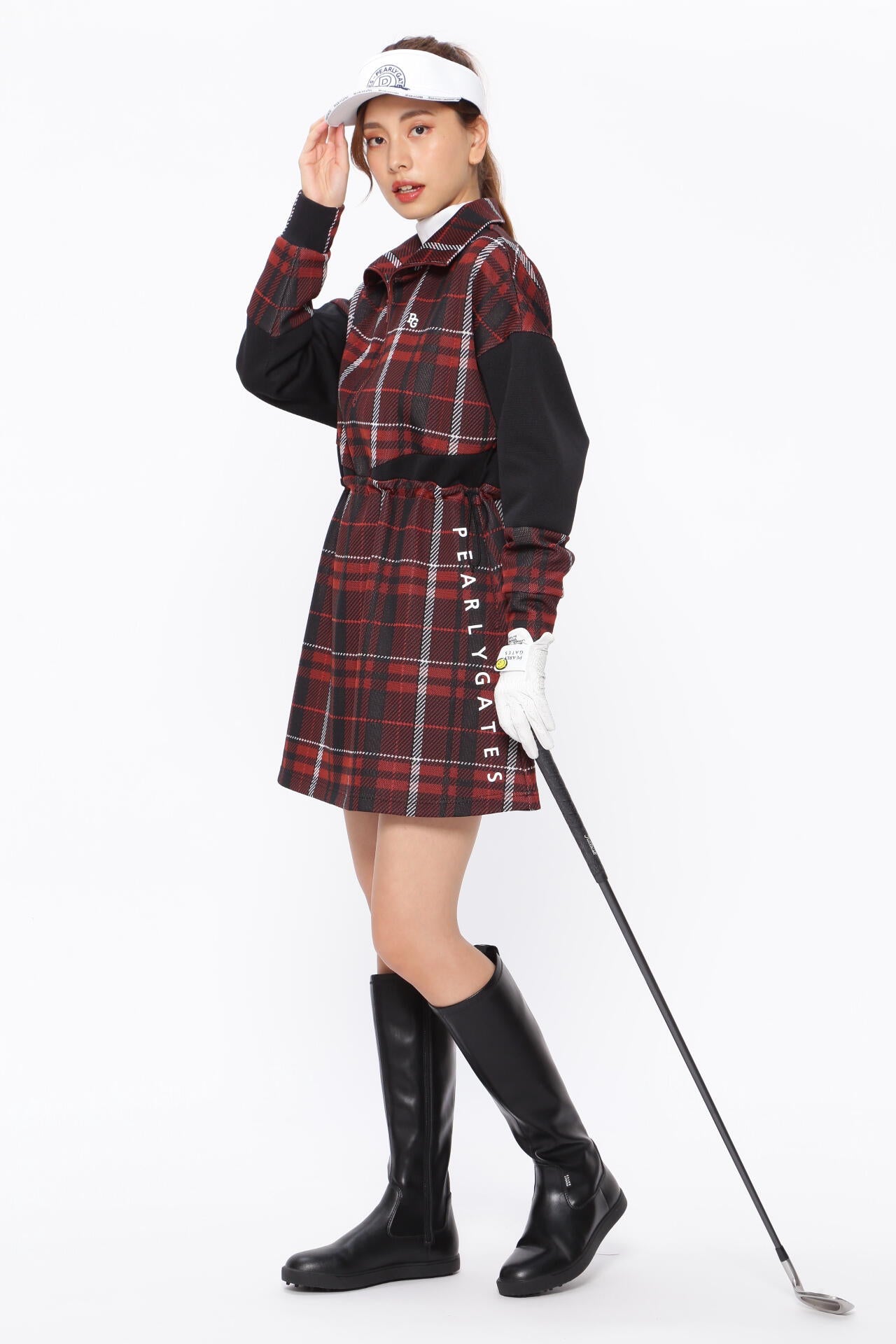 Wジャガード ワンピース ＜CHECKシリーズ＞