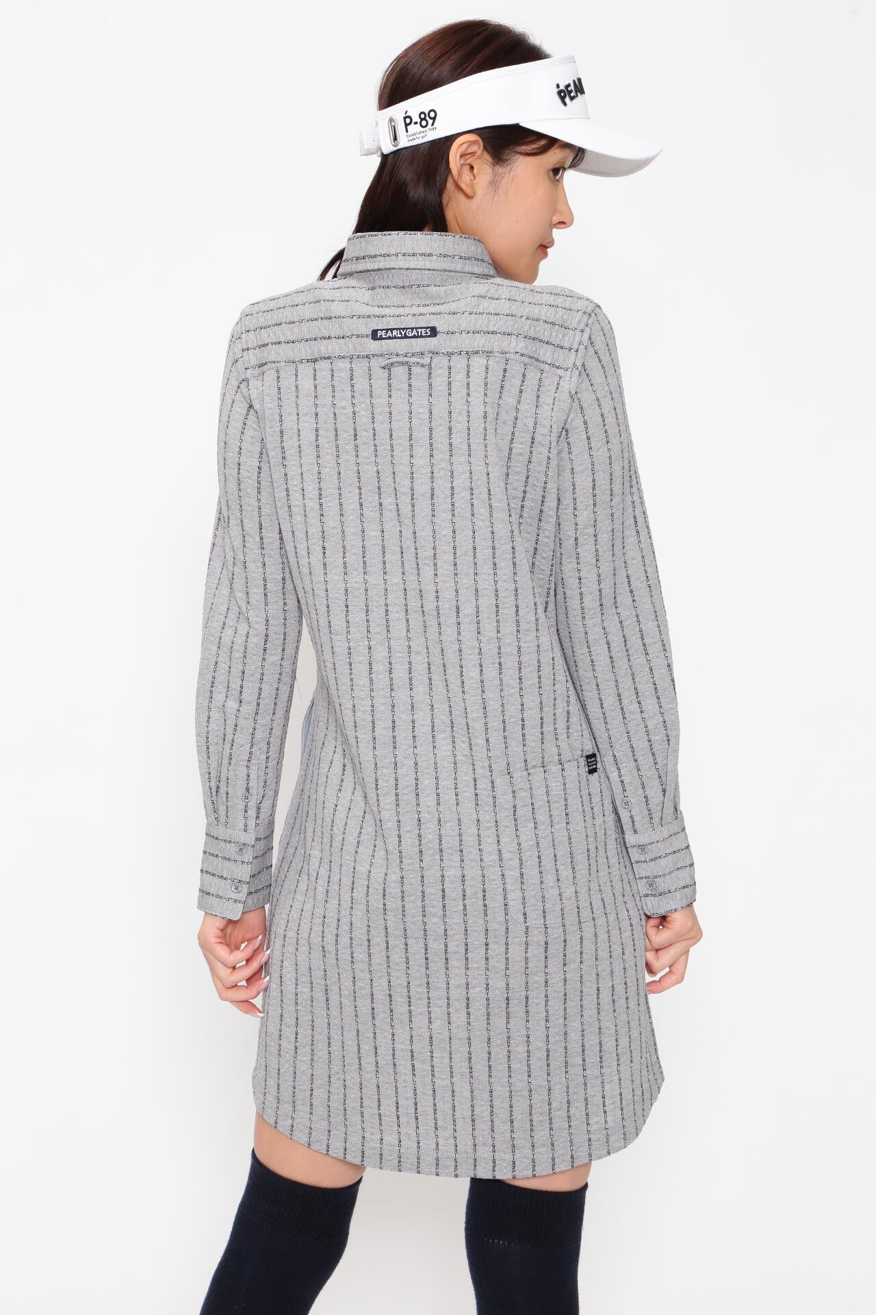 カノコサッカーストライプ長袖カットソーワンピース ＜PGロゴ