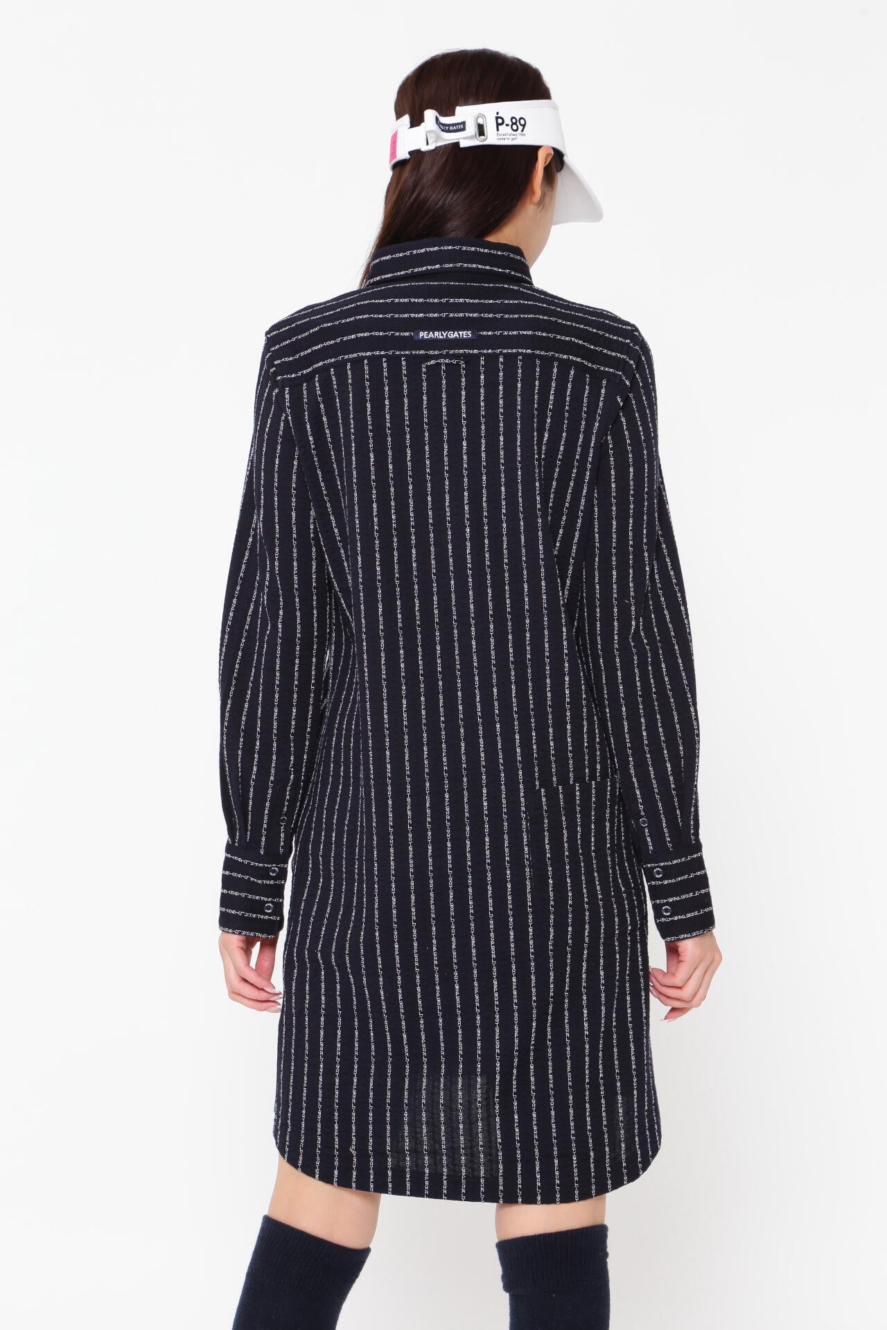 カノコサッカーストライプ長袖カットソーワンピース ＜PGロゴ