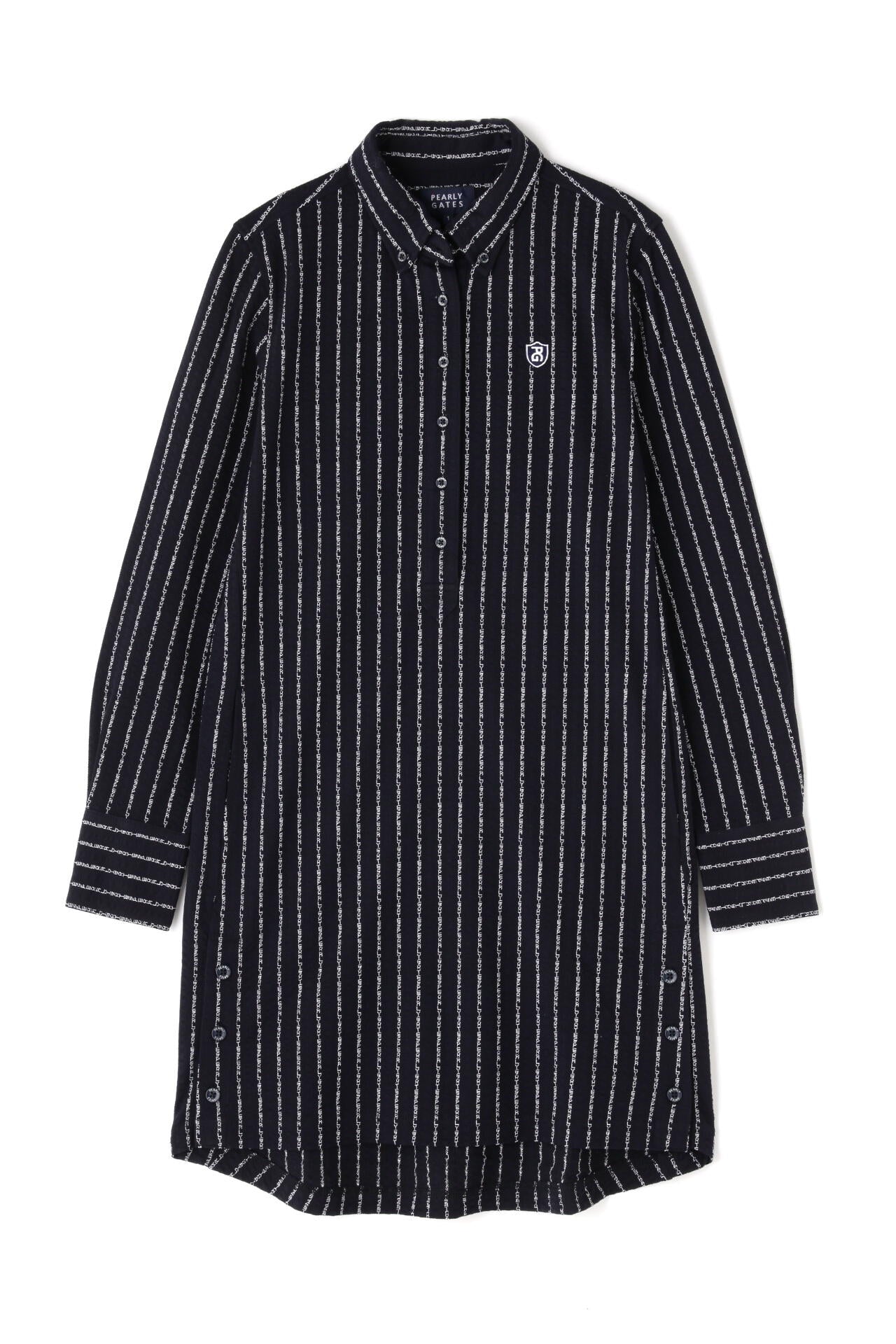 カノコサッカーストライプ長袖カットソーワンピース ＜PGロゴ