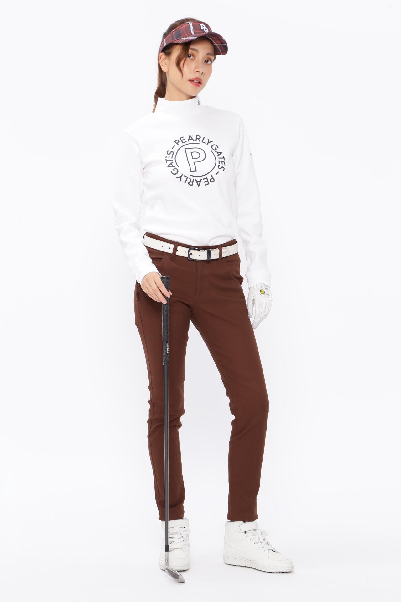 パーリーゲイツ　 コットンストレッチドビーチェック 5ポケットパンツ ★4 コットンストレッチドビー 5ポケットパンツ ＜CHECKシリーズ