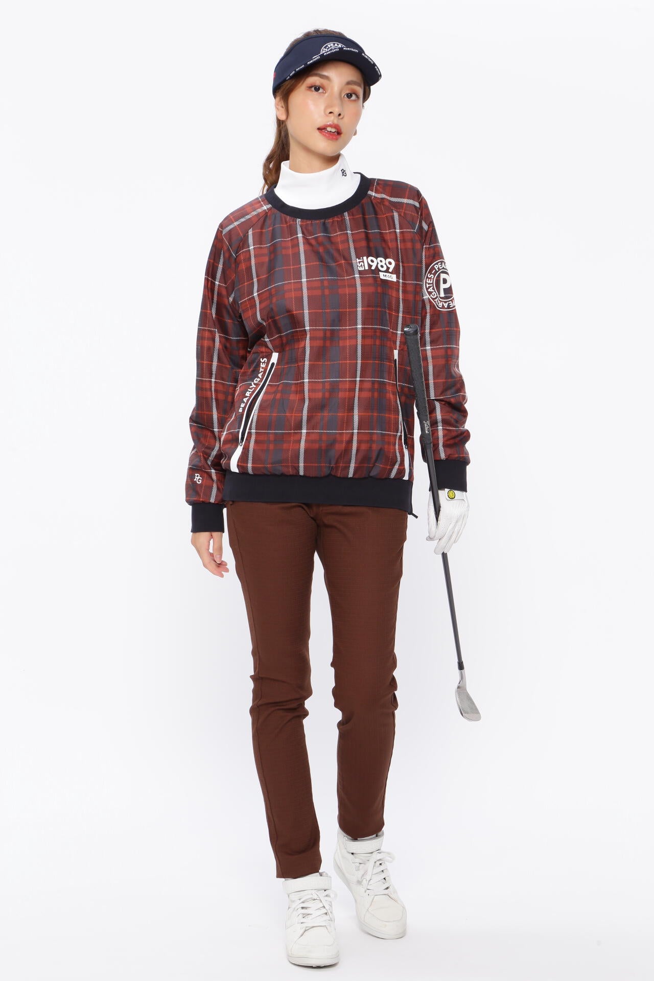 コットンストレッチドビーチェック 5ポケットパンツ | PEARLY GATES