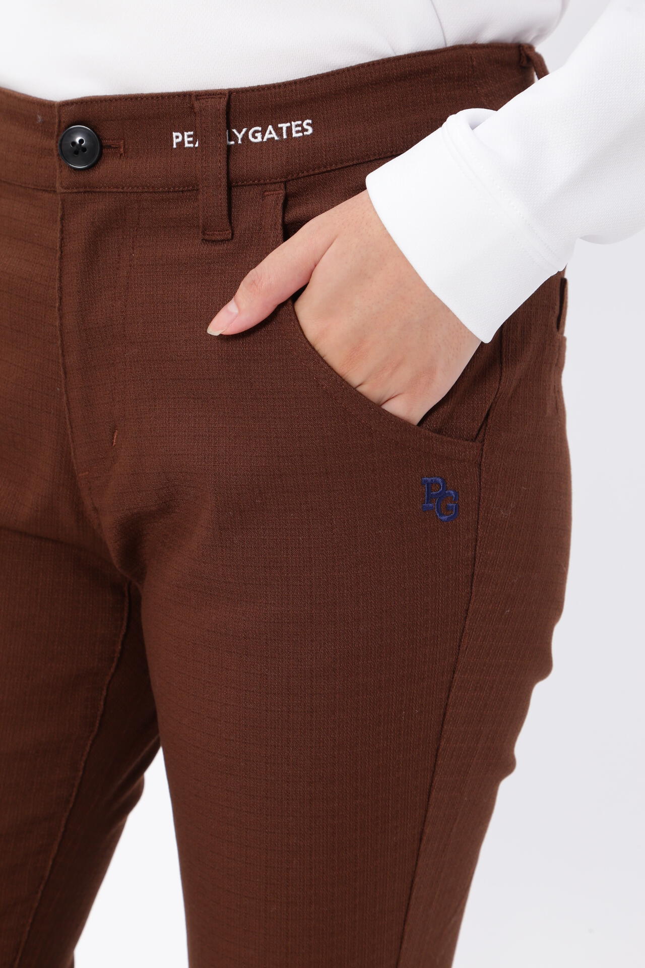 コットンストレッチドビーチェック 5ポケットパンツ | PEARLY GATES