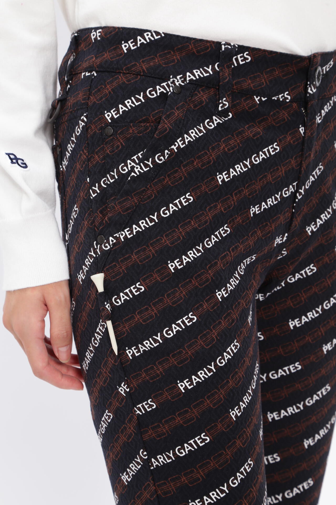 アーガイルジャガード 5ポケットパンツ ＜モノグラム×ロゴプリント