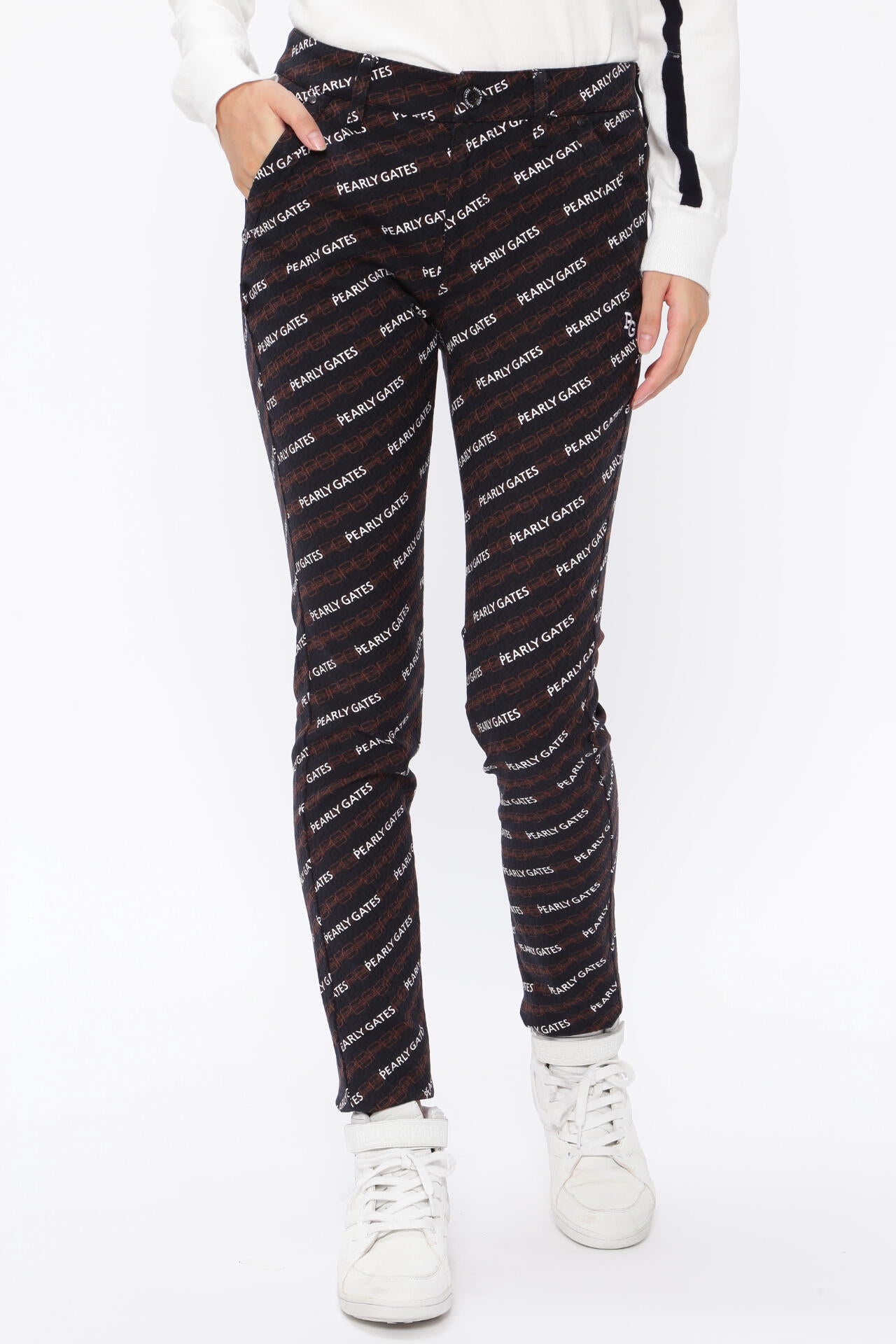 アーガイルジャガード 5ポケットパンツ ＜モノグラム×ロゴプリント