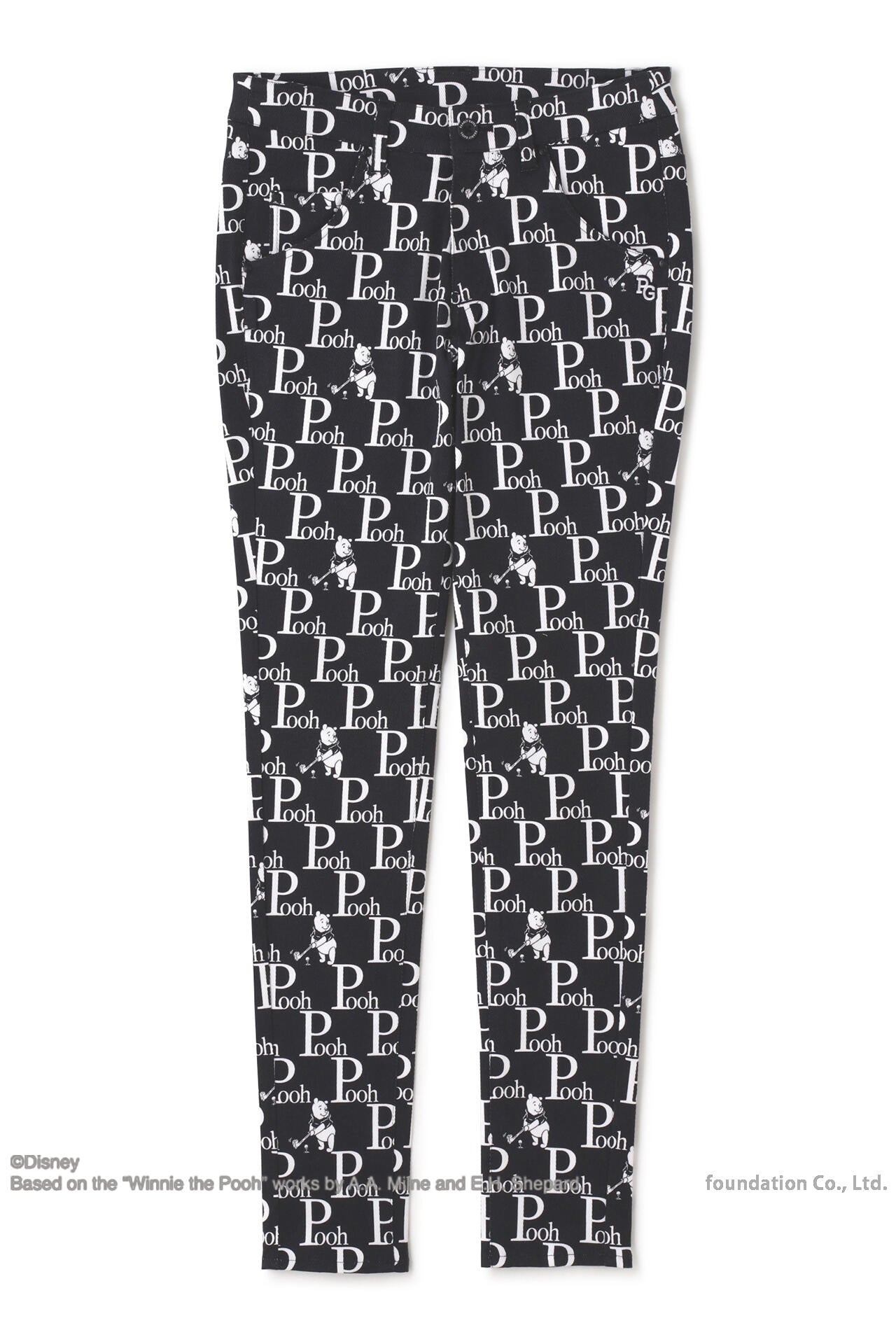 新品　パーリーゲイツ　パンツ　ストレッチ　プーさん　ディズニー　ネイビー　1 新品 パーリーゲイツ パンツ ストレッチ プーさん ディズニー ネイビー 1