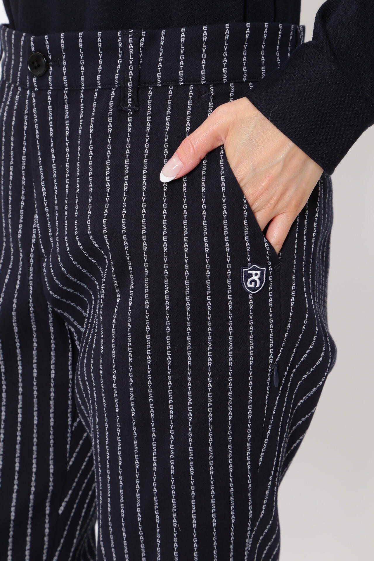 強ストレッチ パンツ ＜PGロゴストライプ＞