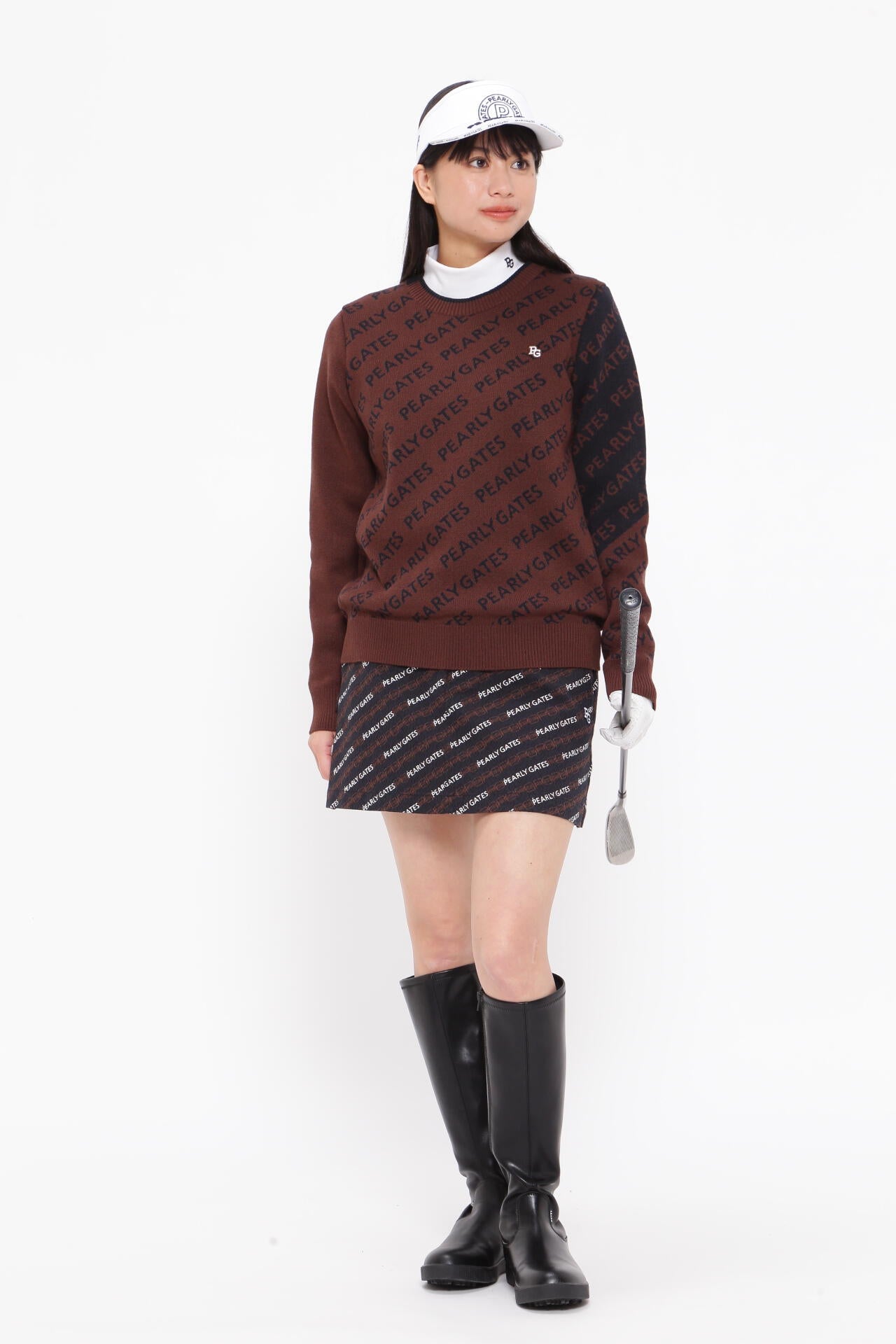 アーガイルジャガード 5ポケットスカート ＜モノグラム×ロゴプリント