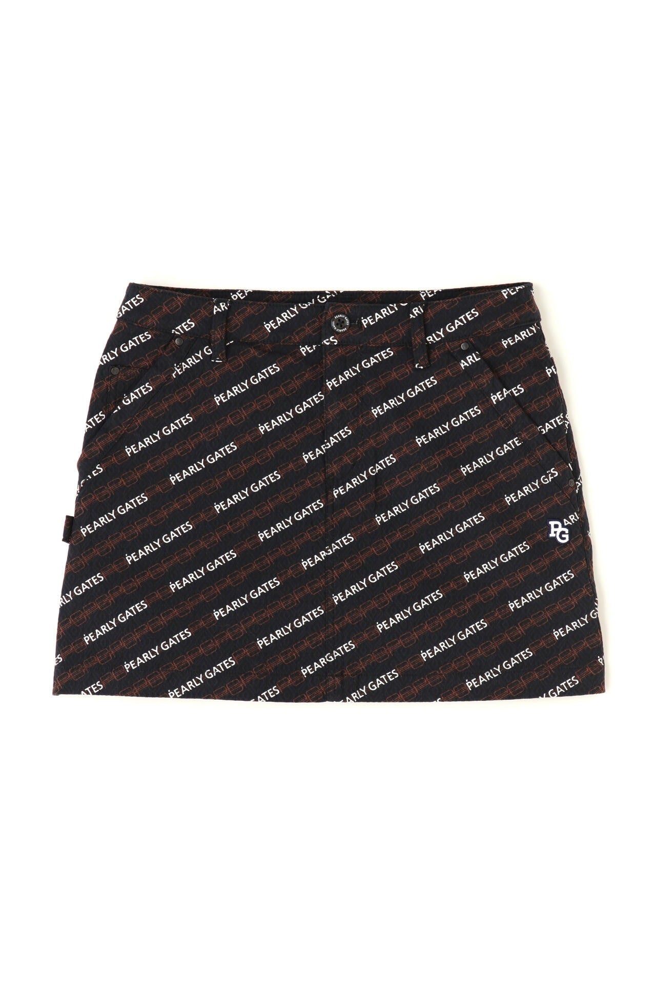 パーリーゲイツ ジャガード スカート アーガイル柄 ゴルフウェア 2021 アーガイルジャガード 5ポケットスカート ＜モノグラム×ロゴプリント