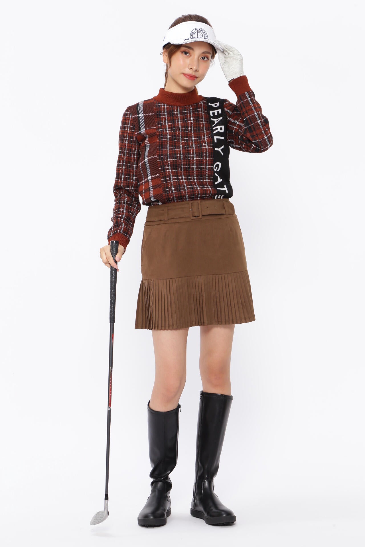 PEARLY GATES ブラウン スカート エルモザスエード スカート | PEARLY GATES（パーリーゲイツ