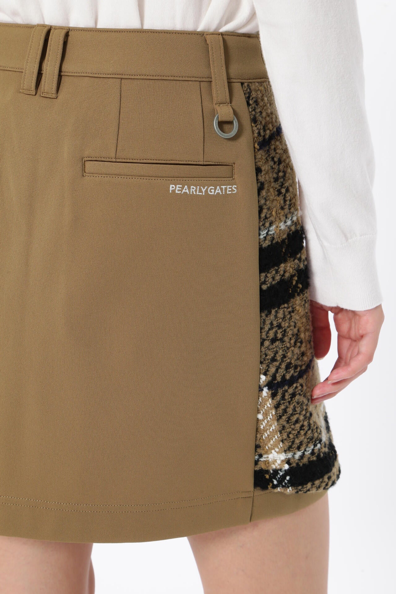 TEXBRIDニットライクハーフ×ロービングビッグチェック スカート