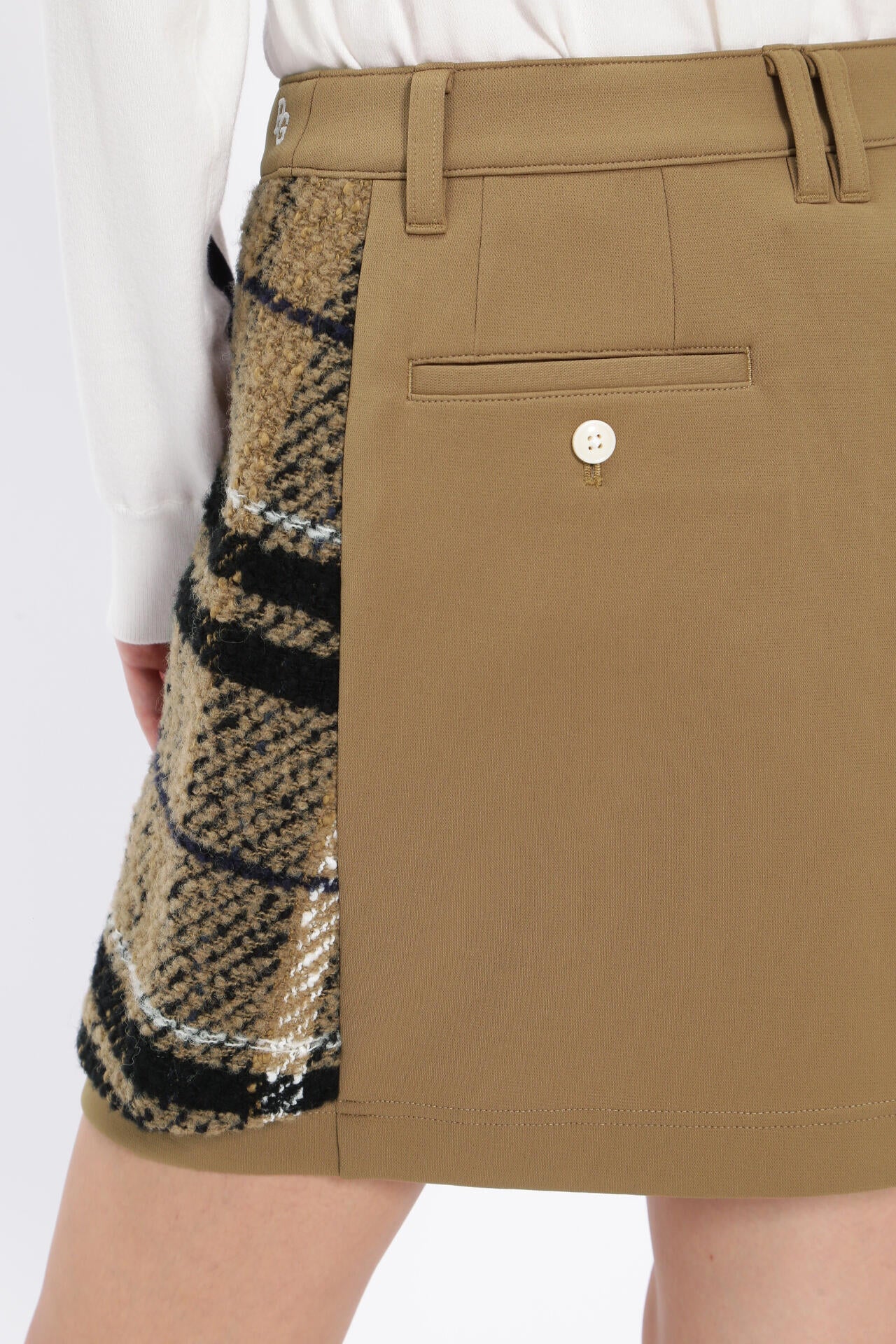 TEXBRIDニットライクハーフ×ロービングビッグチェック スカート