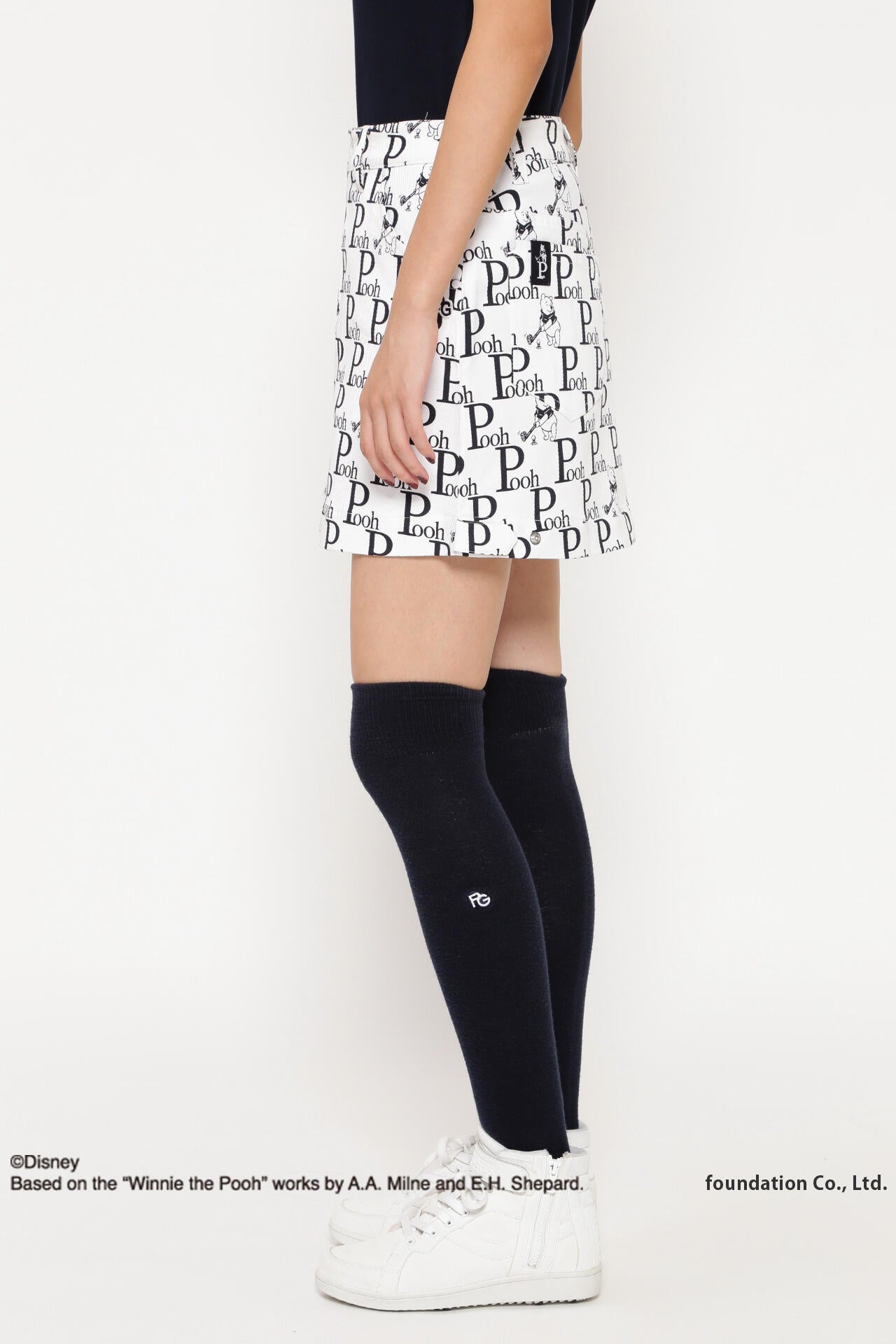 プーさん 総柄プリント オーガニックカルゼ スカート ＜Winnie the