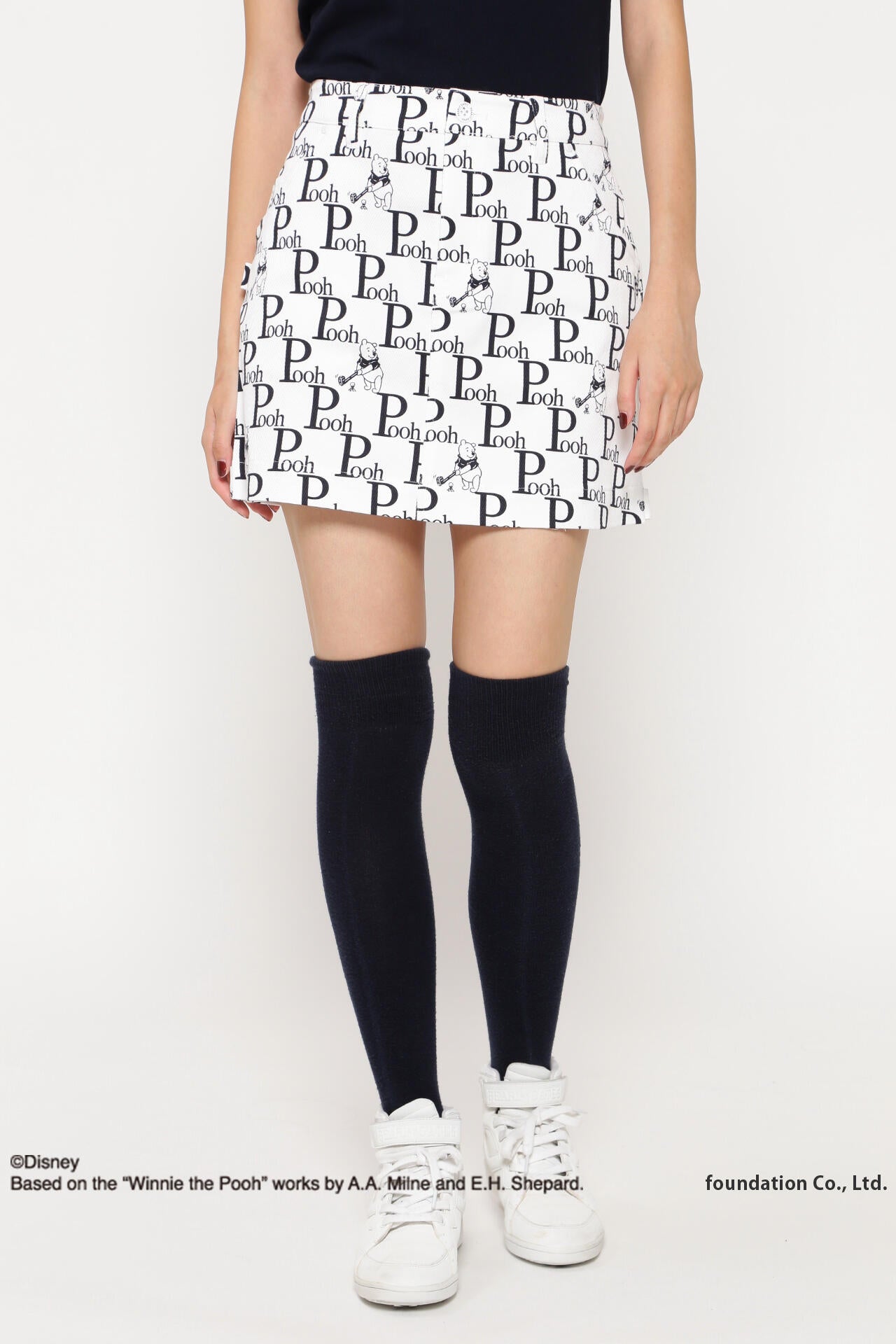 プーさん 総柄プリント オーガニックカルゼ スカート ＜Winnie the