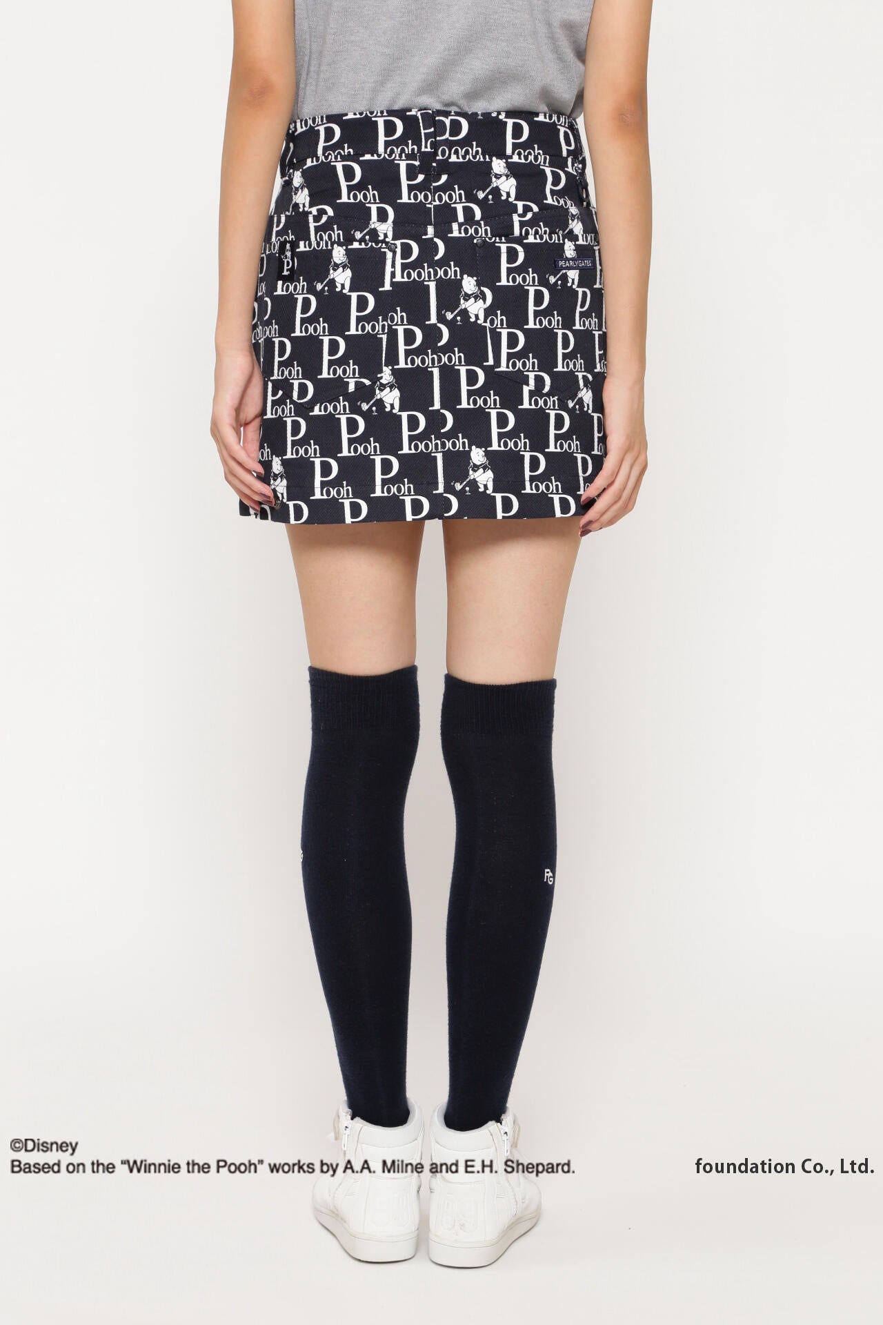 プーさん 総柄プリント オーガニックカルゼ スカート ＜Winnie the