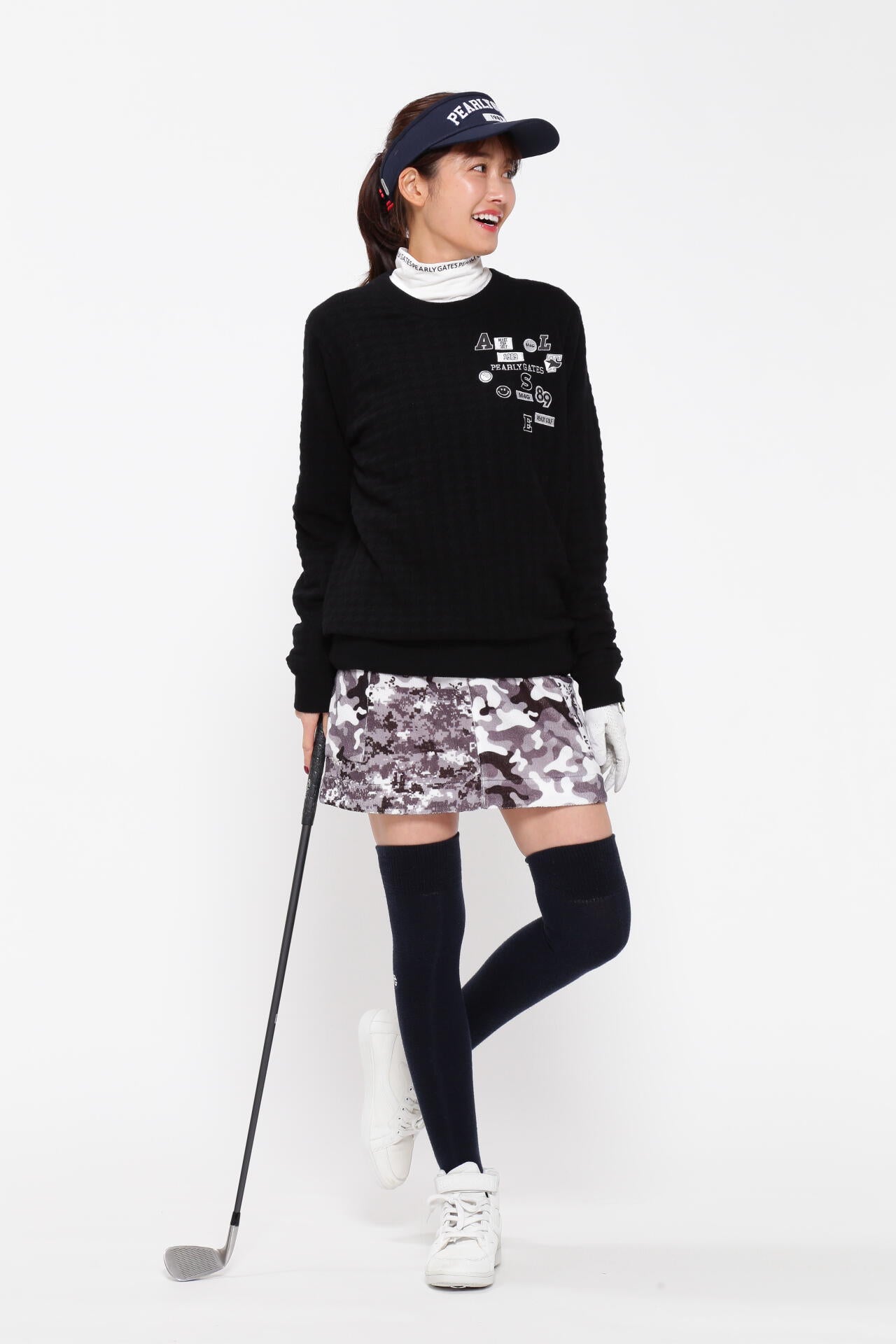 マルチカモプリント柄 ダブルラッセル カーゴスカート＜マルチカモ