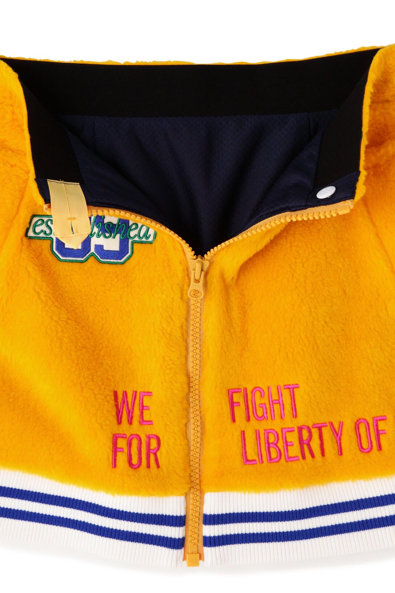 アクリルポリエステルボア フロントジップスカート ＜カレッジロゴ