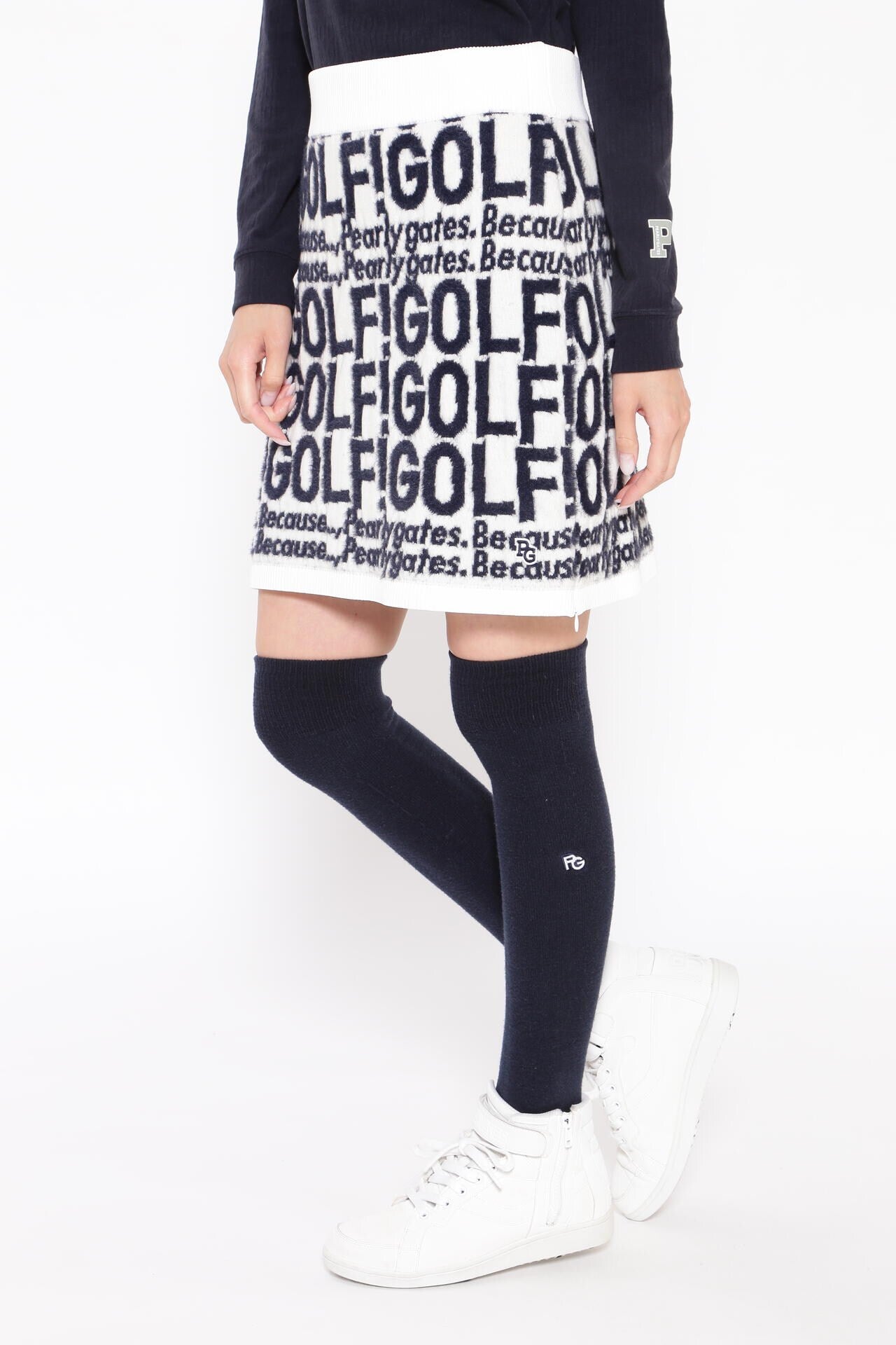 GOLF柄ジャガード ニットスカート ＜GOLFロゴ＞ | PEARLY GATES