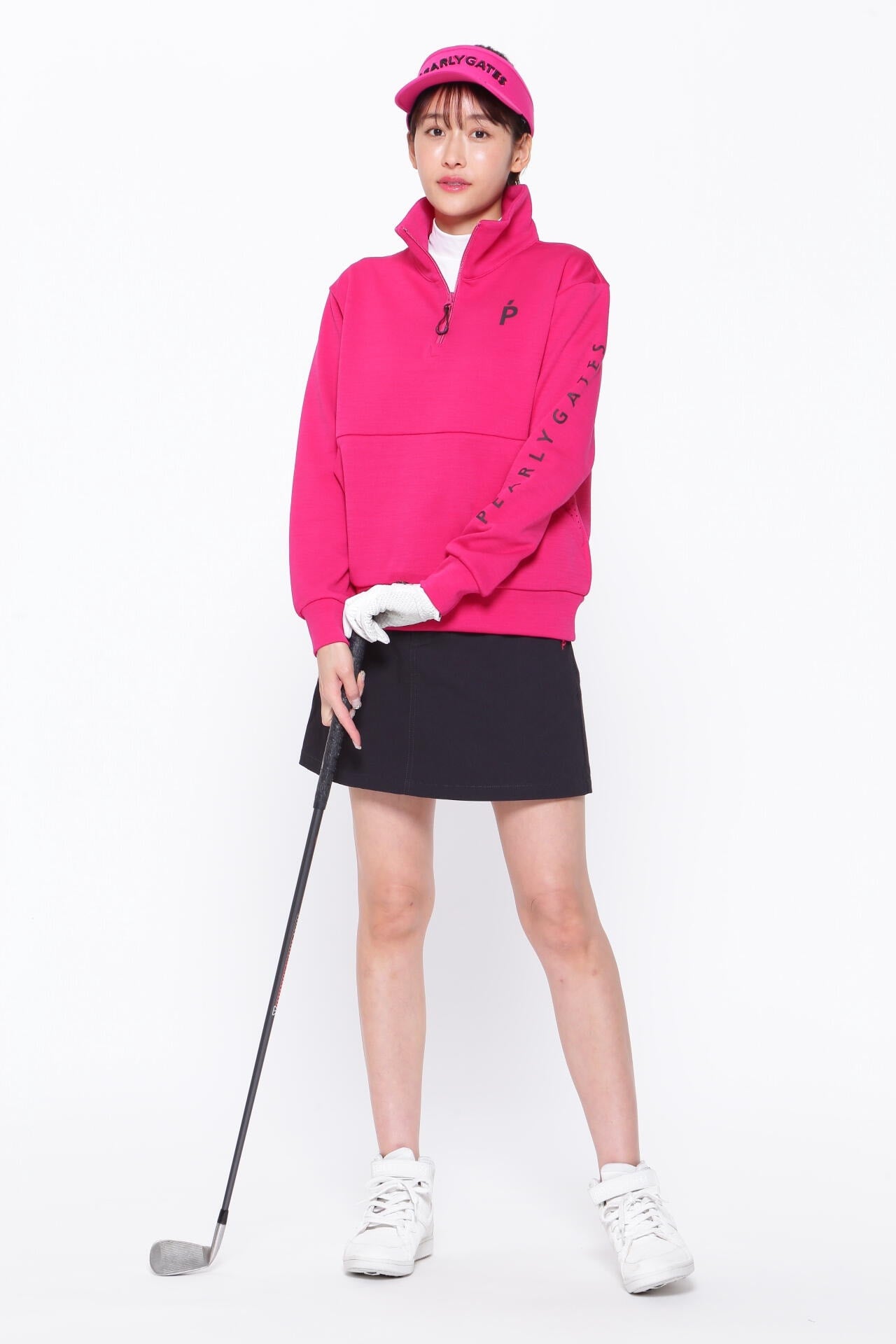 C/Peドライストレッチドビーカルゼ 5ポケットスカート ＜Pink with BLACK＞