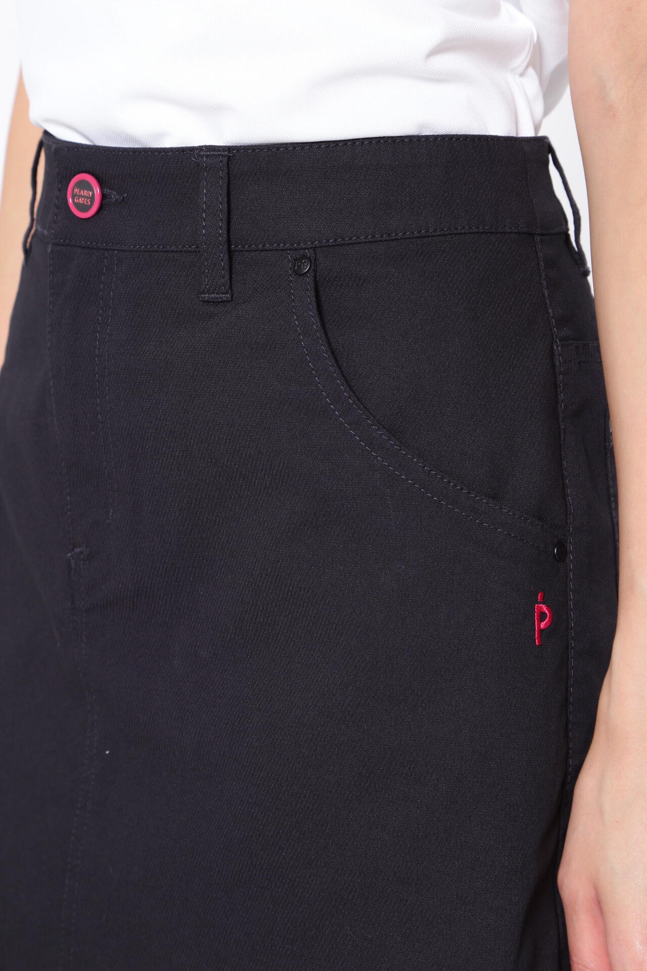 C/Peドライストレッチドビーカルゼ 5ポケットスカート ＜Pink with BLACK＞