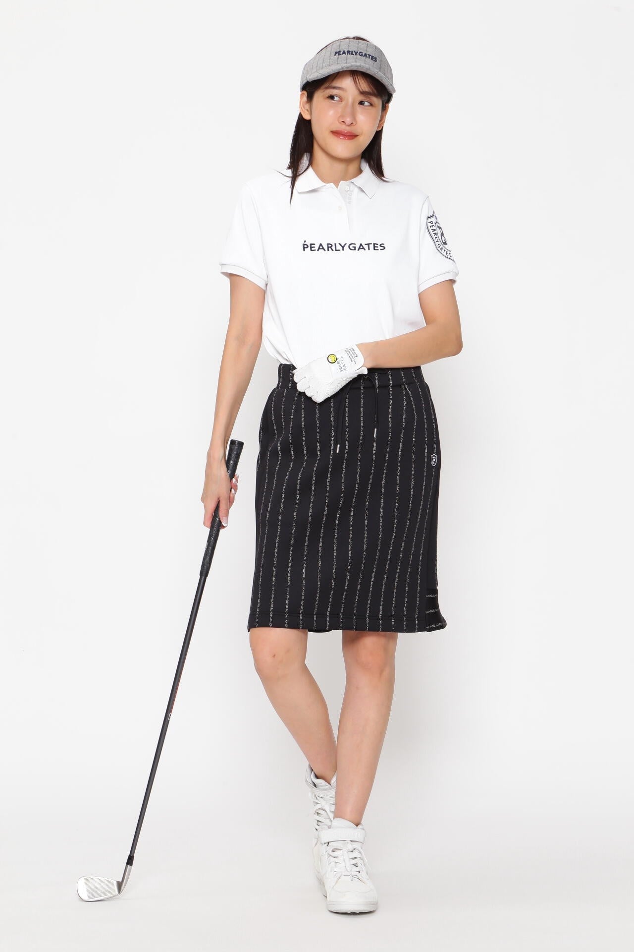 ダンボールニット スカート ＜PGロゴストライプ＞