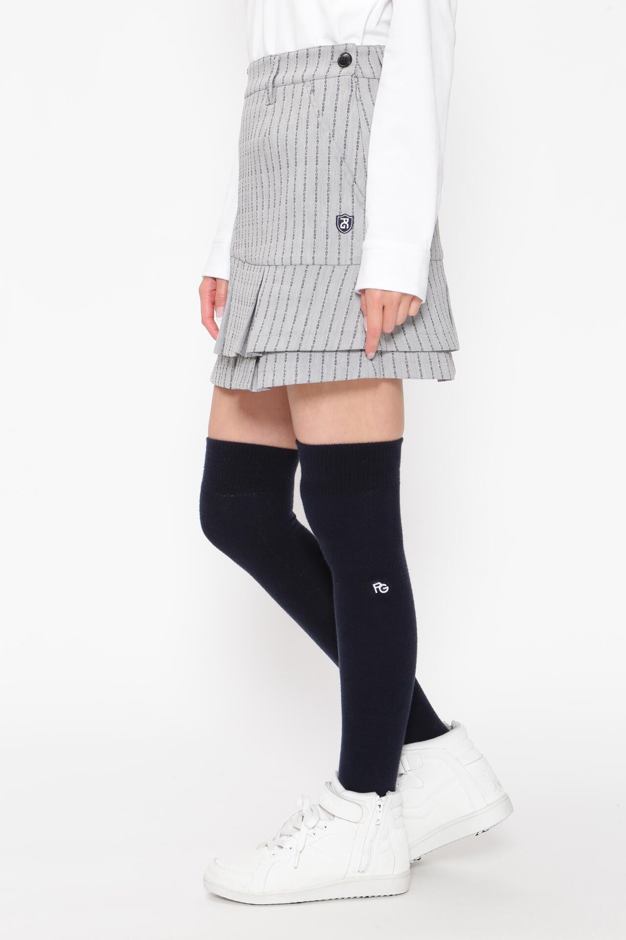 強ストレッチ スカート ＜PGロゴストライプ＞