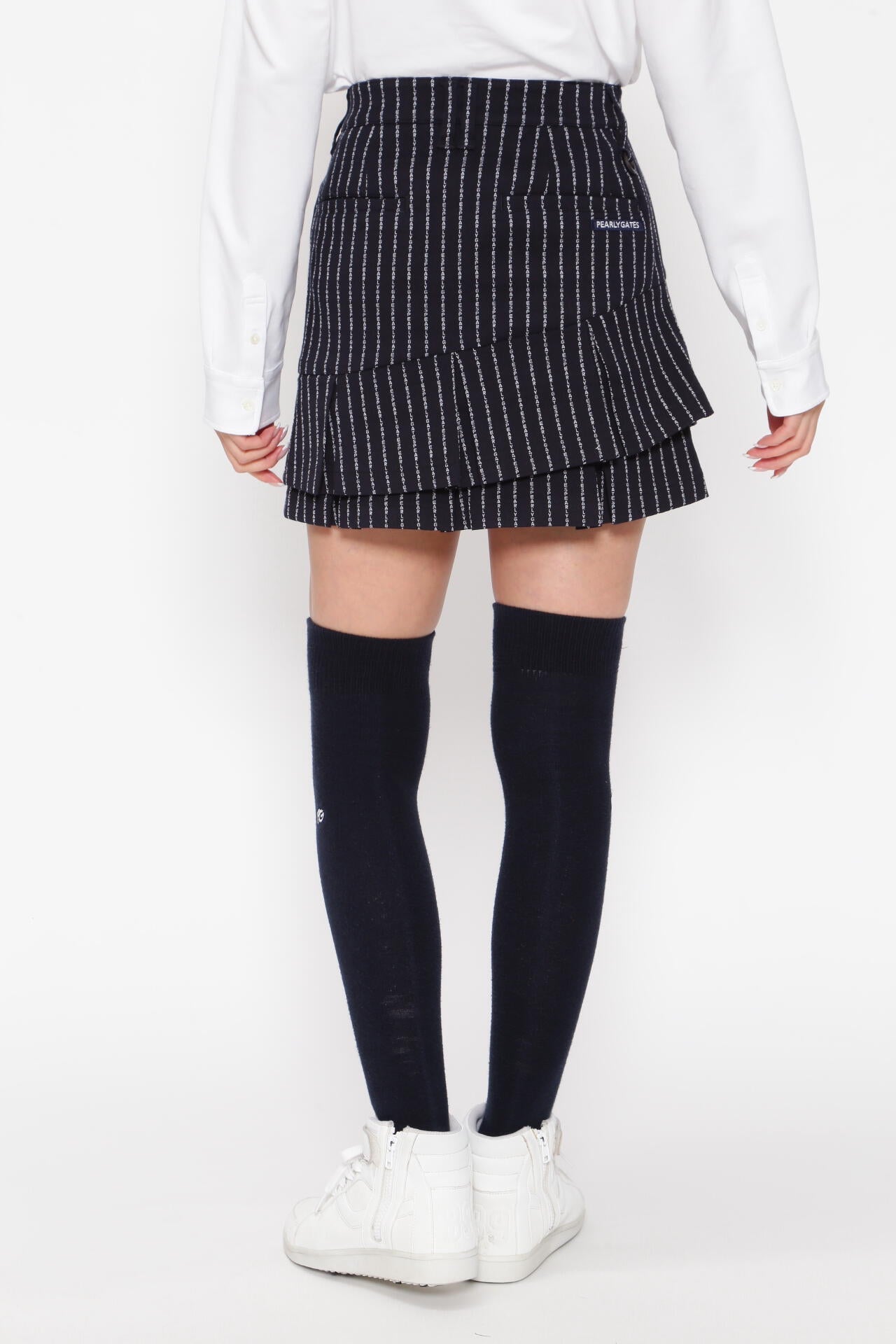 強ストレッチ スカート ＜PGロゴストライプ＞