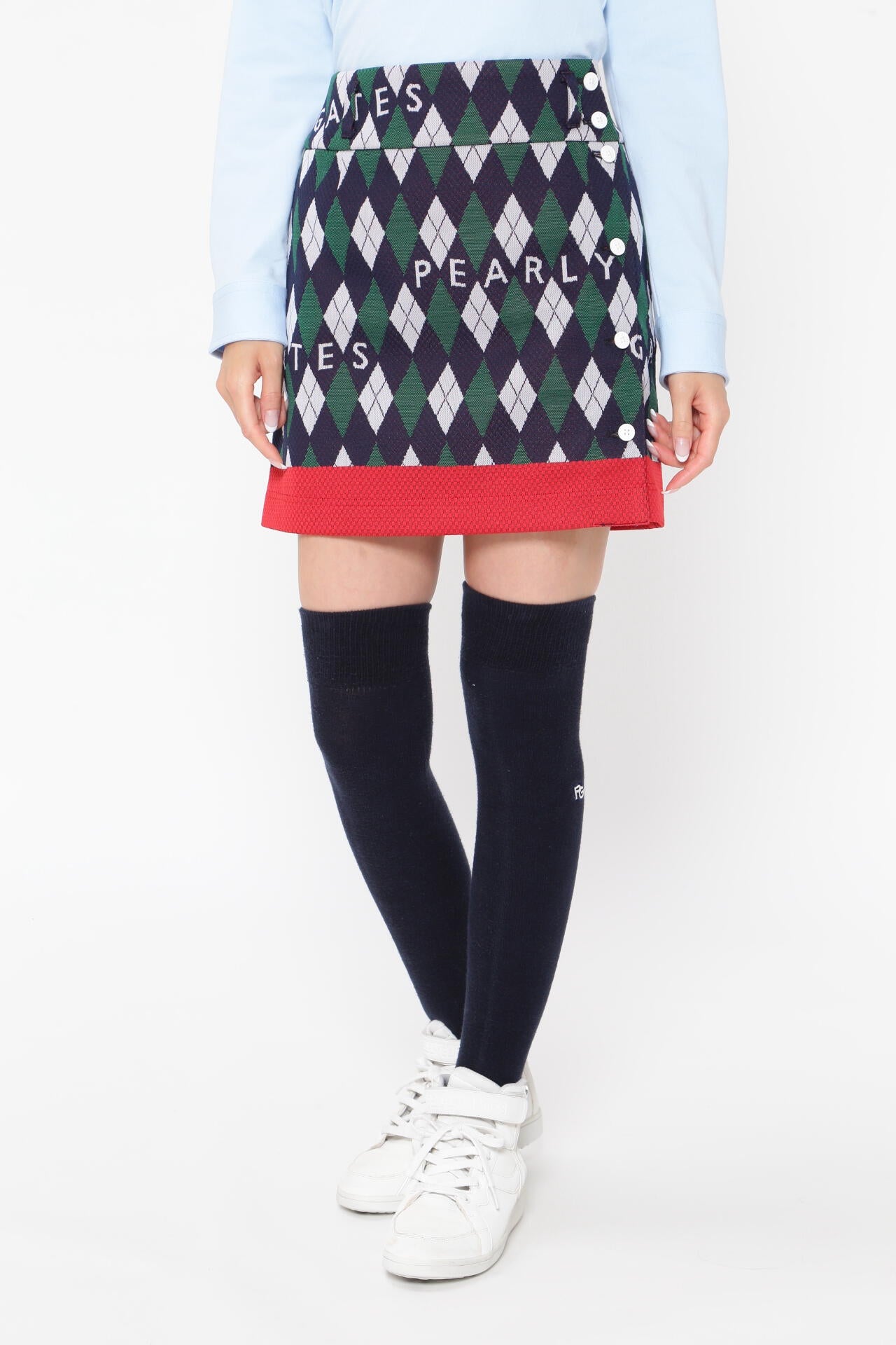 PEARLYGATES ロゴカットジャガード スカート ペイントロゴ　2サイズ PEARLYGATES ロゴカットジャガード スカート ペイントロゴ 2サイズ