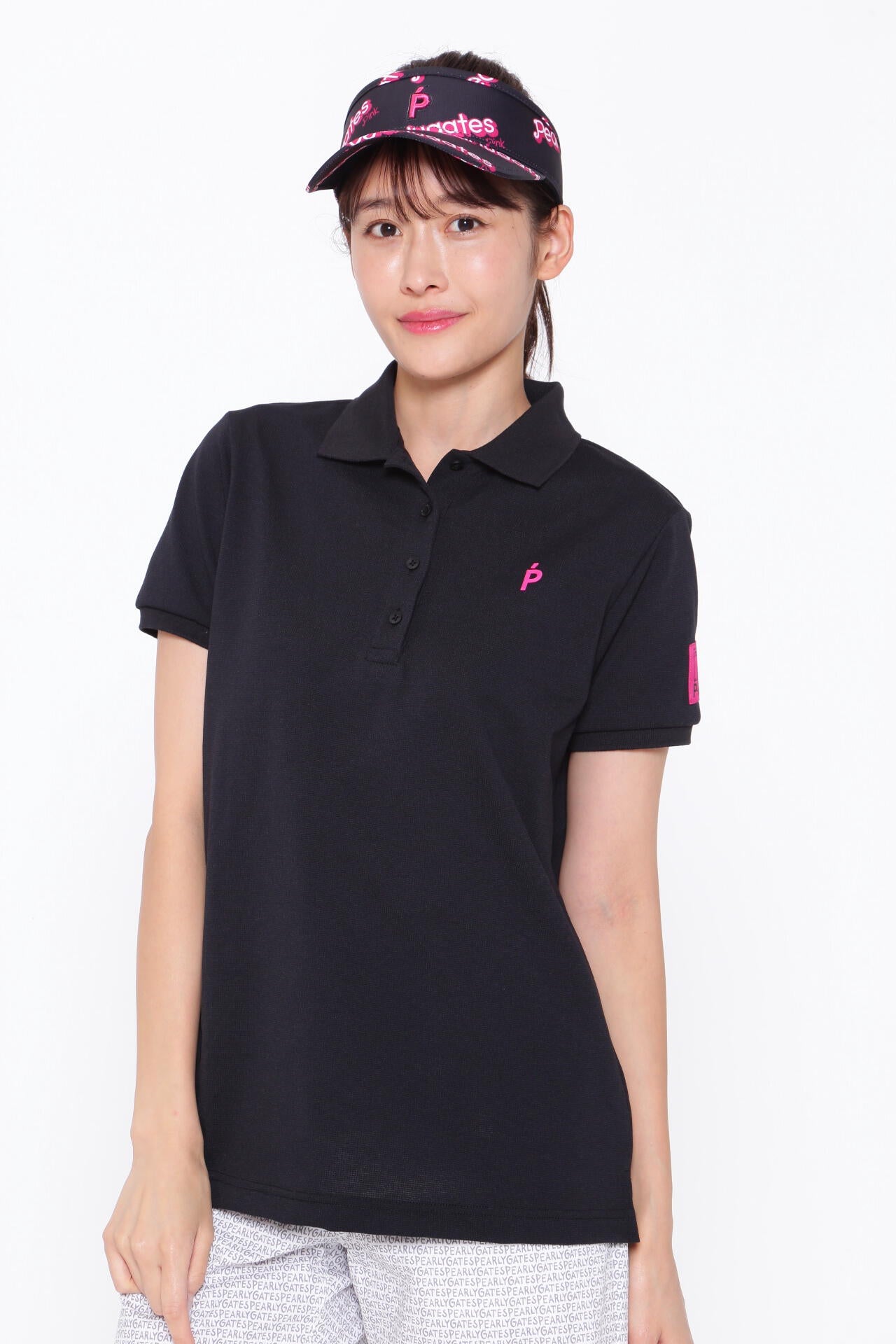 ストレッチカノコ 半袖ポロシャツ ＜Pink with BLACK＞
